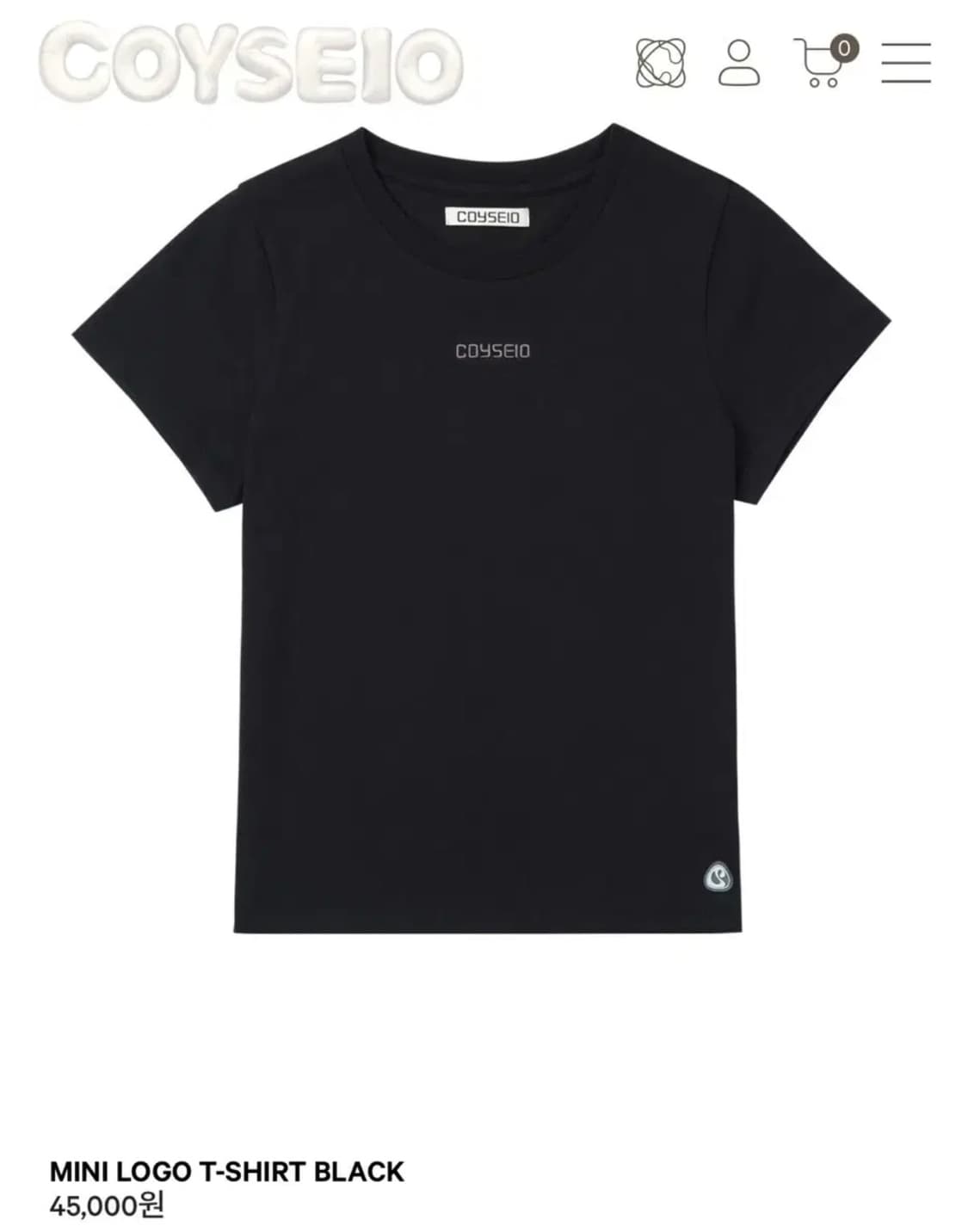 Coyseio MINI LOGO T-SHIRT BLACK 상품이미지1
