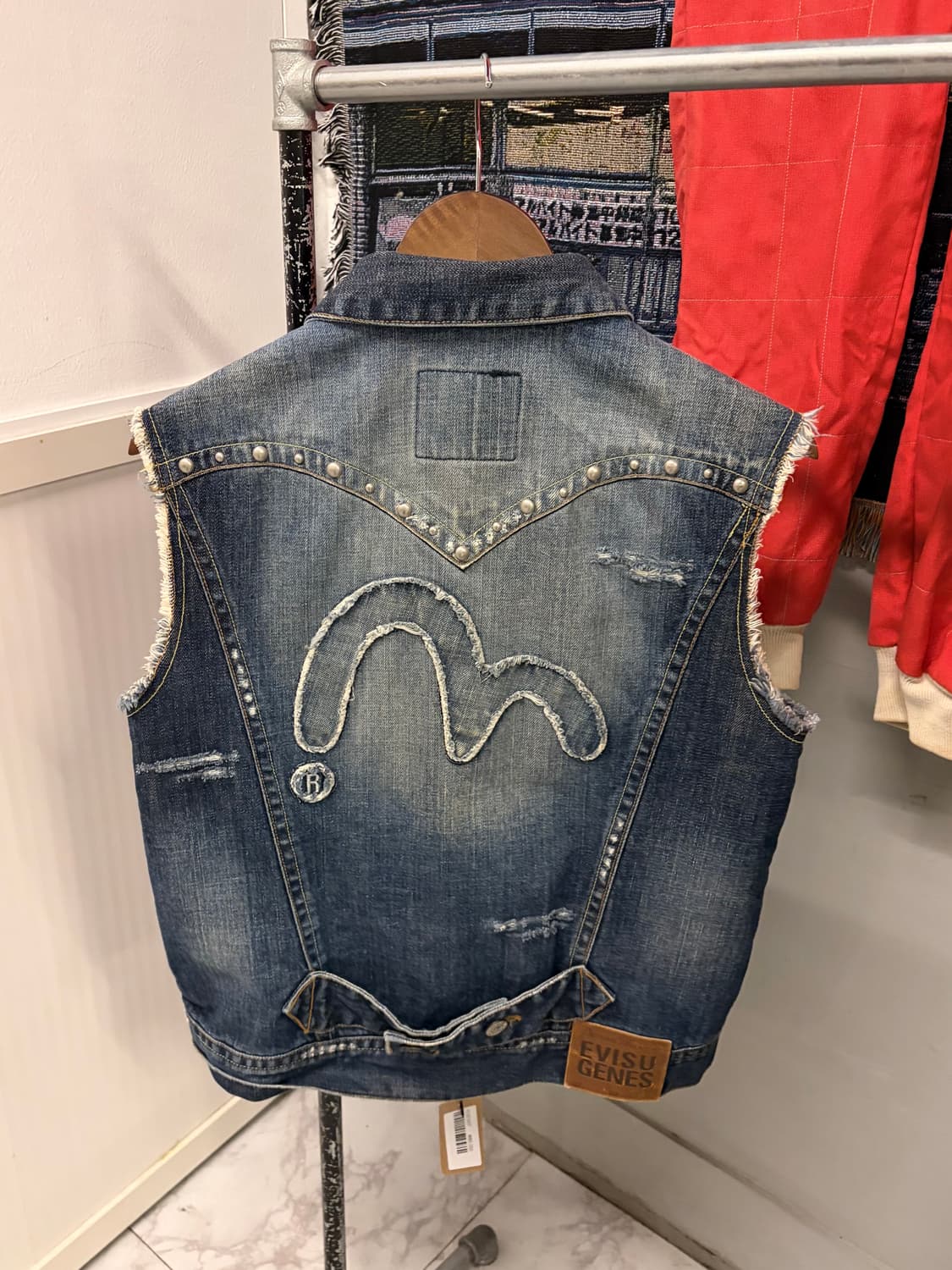 (정품/M)에비수 빈티지 웨스턴 데님 조끼 a1 상품이미지3