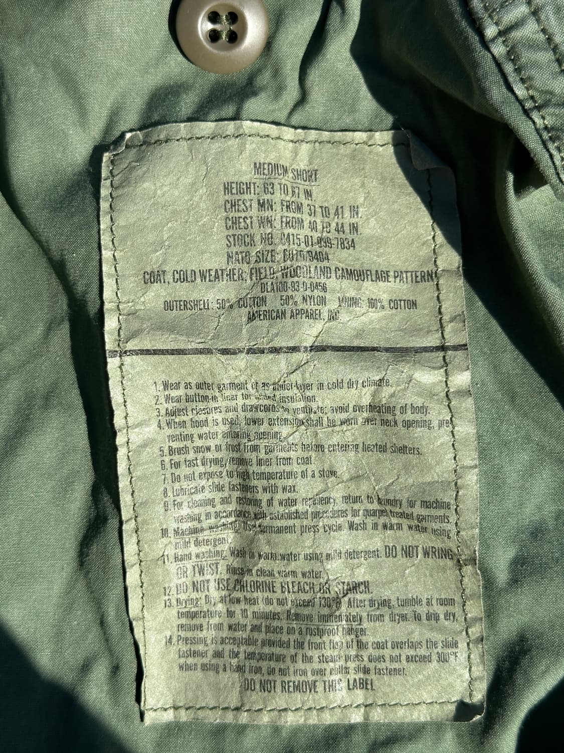 (M/S)90s 우드랜드 M65 필드자켓 착샷o 상품이미지3