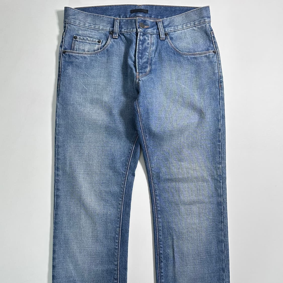 프라다 중청 스트레이트 핏 데님 팬츠 상품이미지1