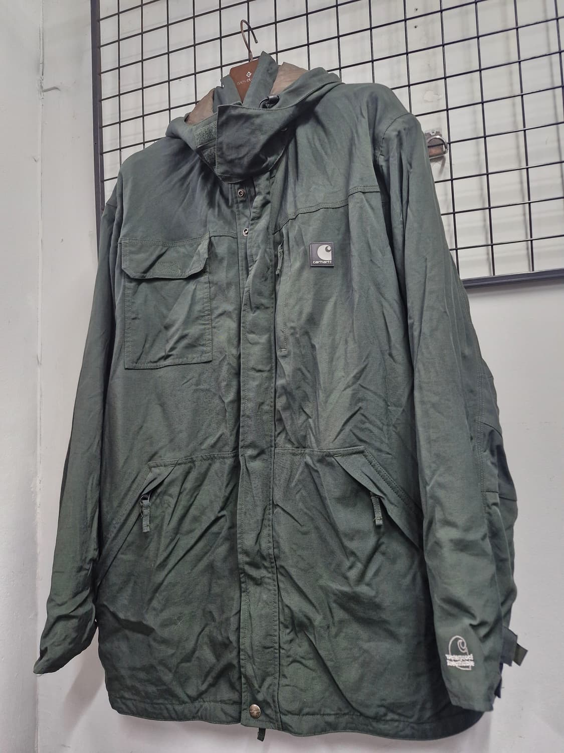 110XXL 칼하트 빈티지 쇼어라인 나일론 바람막이 자켓(짙은녹색) 상품이미지3
