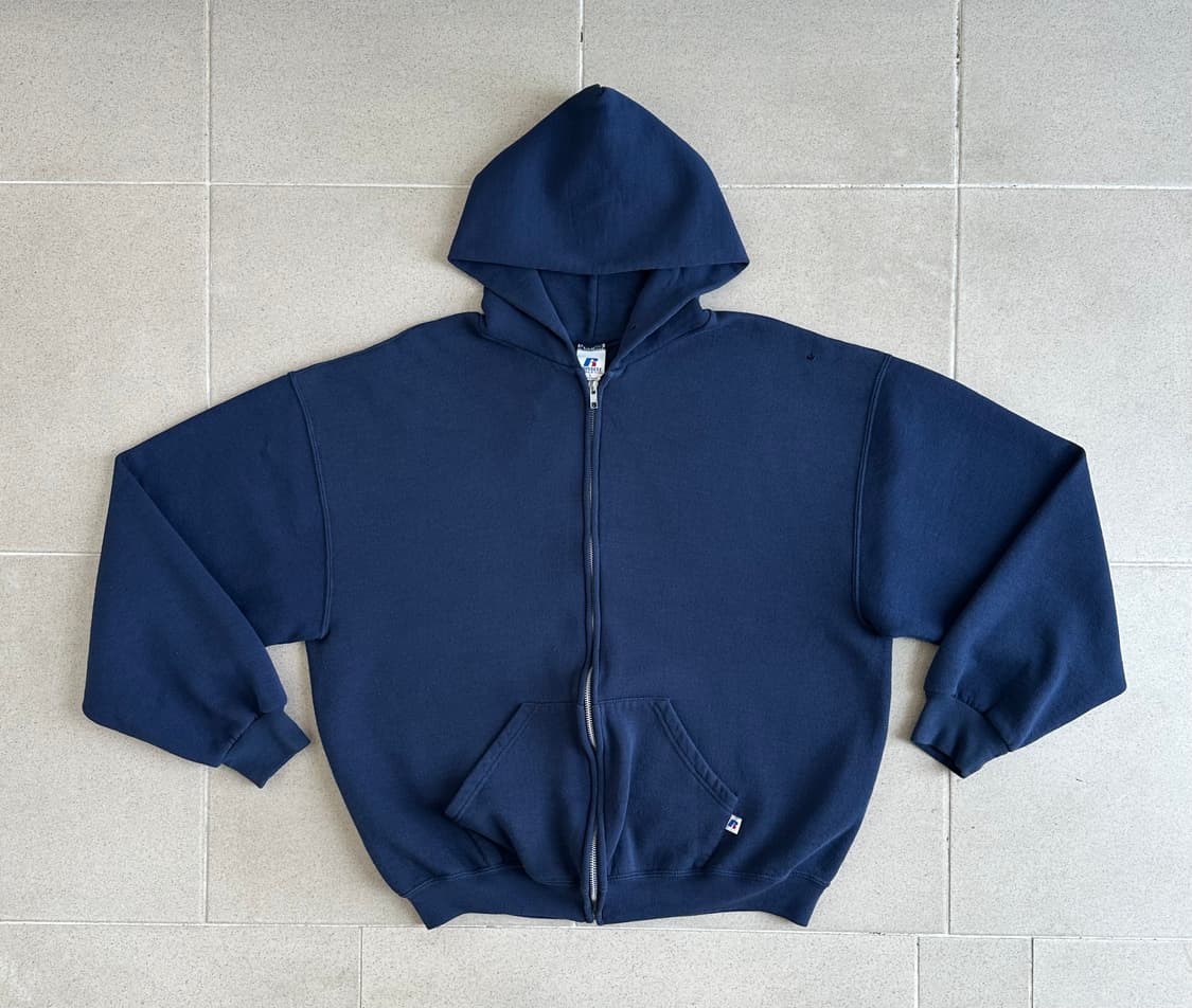 00s 빈티지 러셀 후드집업 네이비 L 상품이미지1