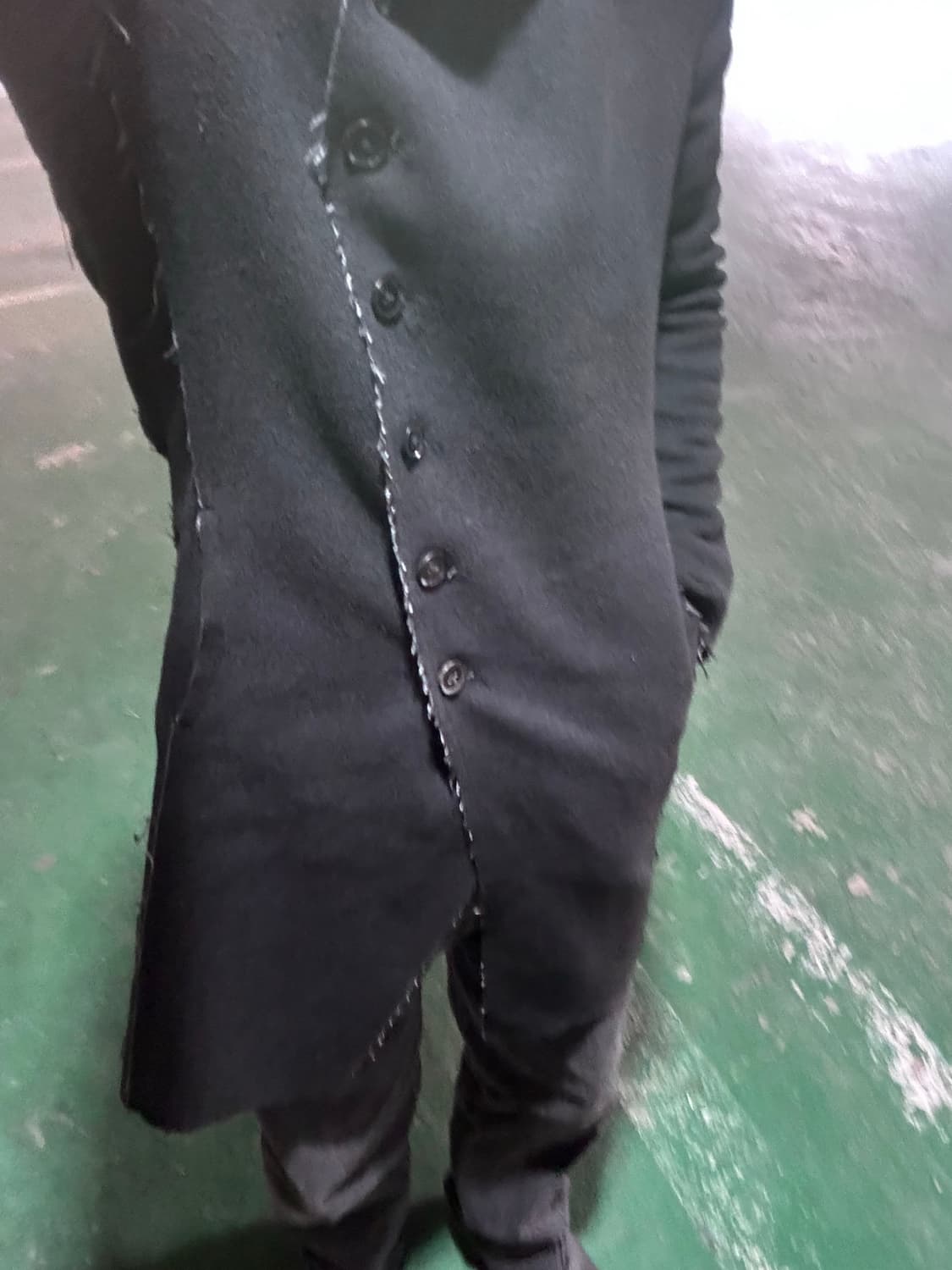 NOID 노아이디 로우엣지 커팅 울 후드 코트 상품이미지2