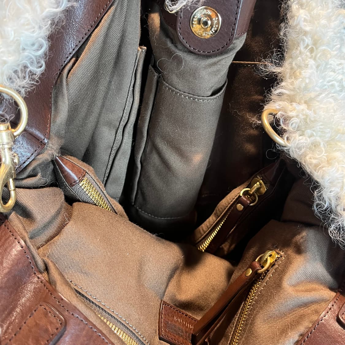 90s 가죽 퍼 도트 백 상품이미지5