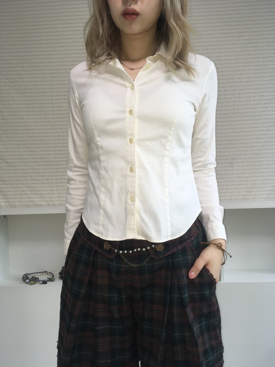 axes femme green burgundy check antique  상품이미지3