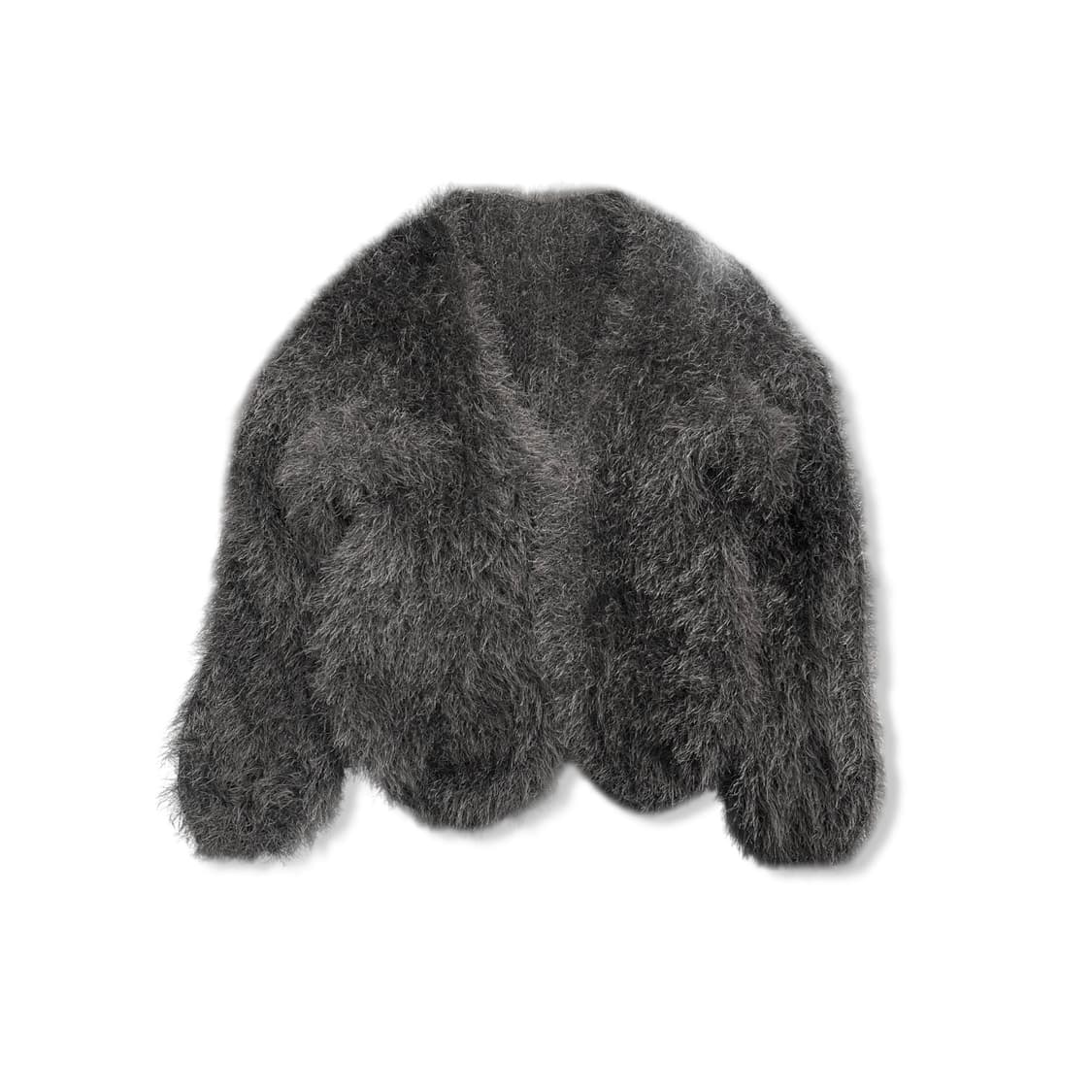 Gray Long Fur Short Cardigan 상품이미지1