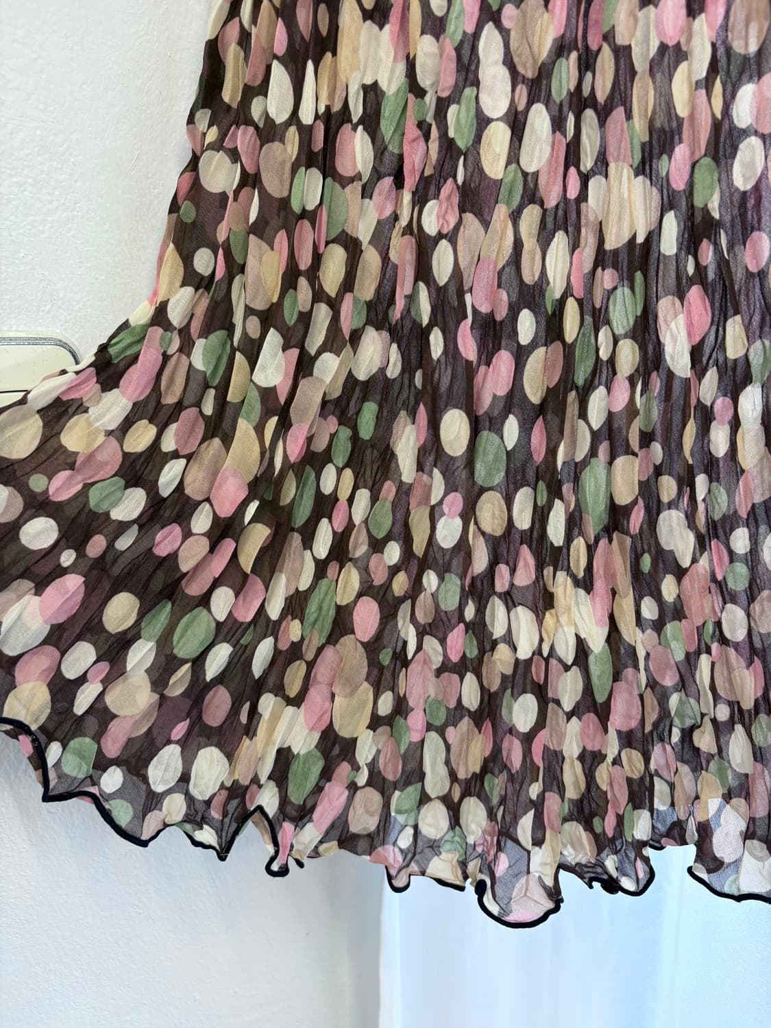 도트 레이어드 언발 시스루 미디 스커트  JPN 상품이미지2