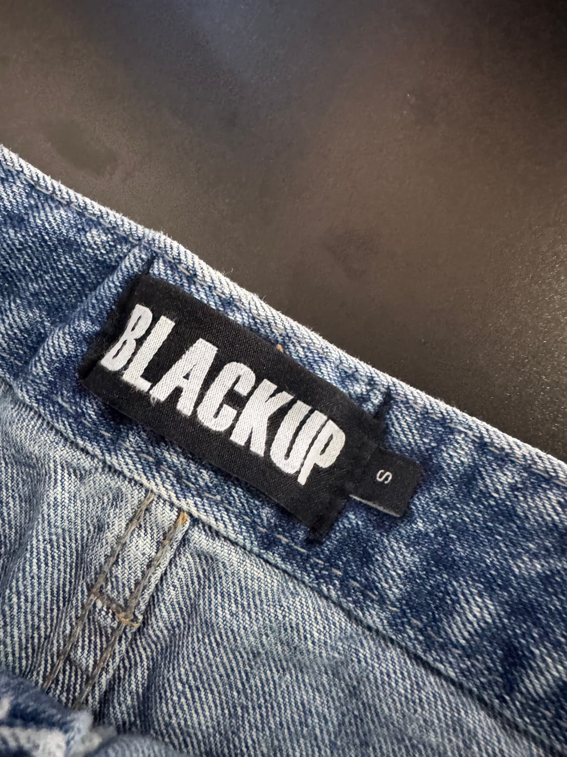 여성 블랙업 BLACKUP 빈티지 워싱 데님 롱 스커트 S 상품이미지3