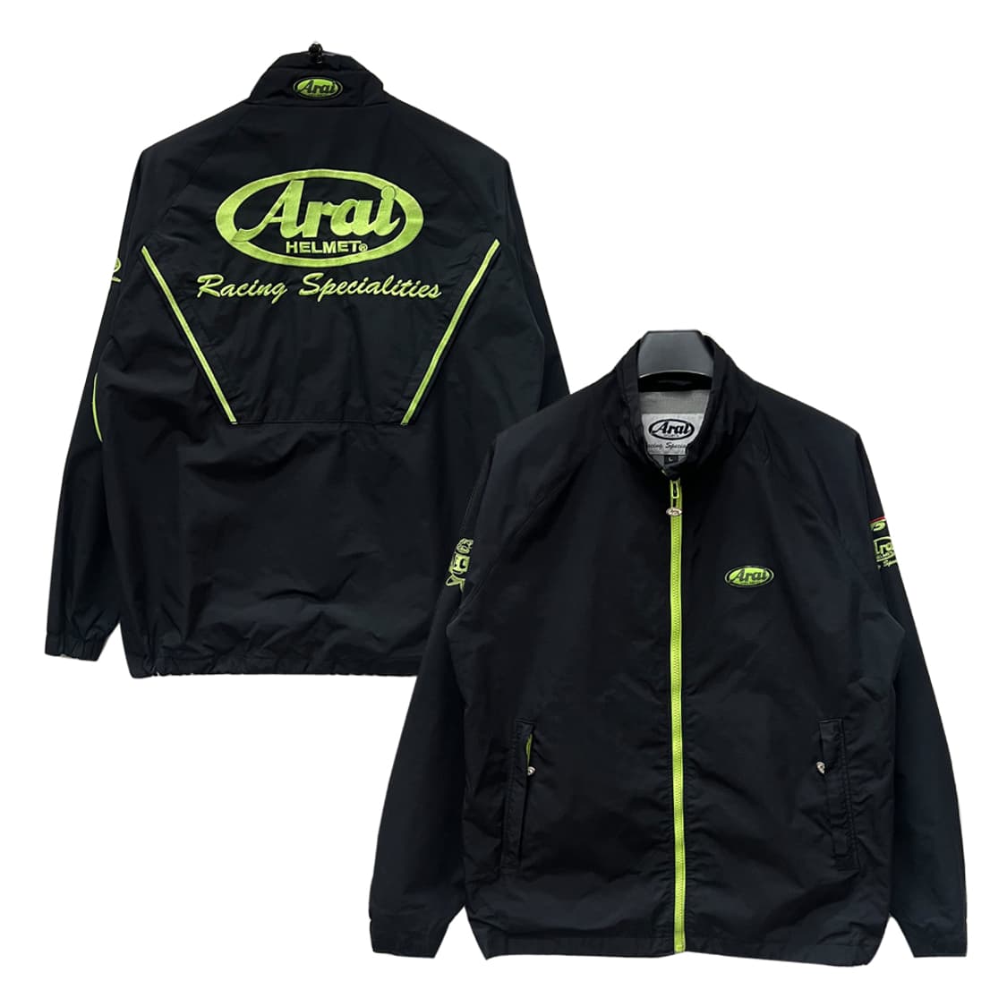 Arai 아라이 구형 블랙 형광 바람막이 라이더 자켓 L 상품이미지1