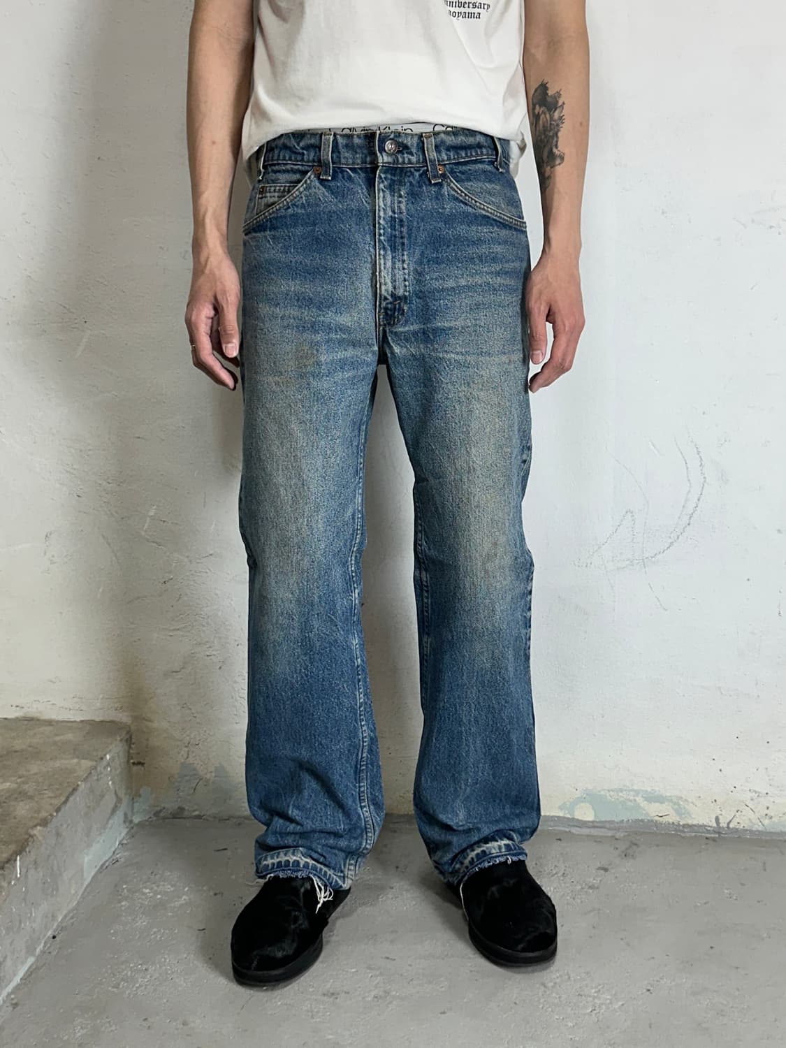 80's USA Made 빈티지 리바이스 517 오렌지탭 부츠컷 플레어진 상품이미지1