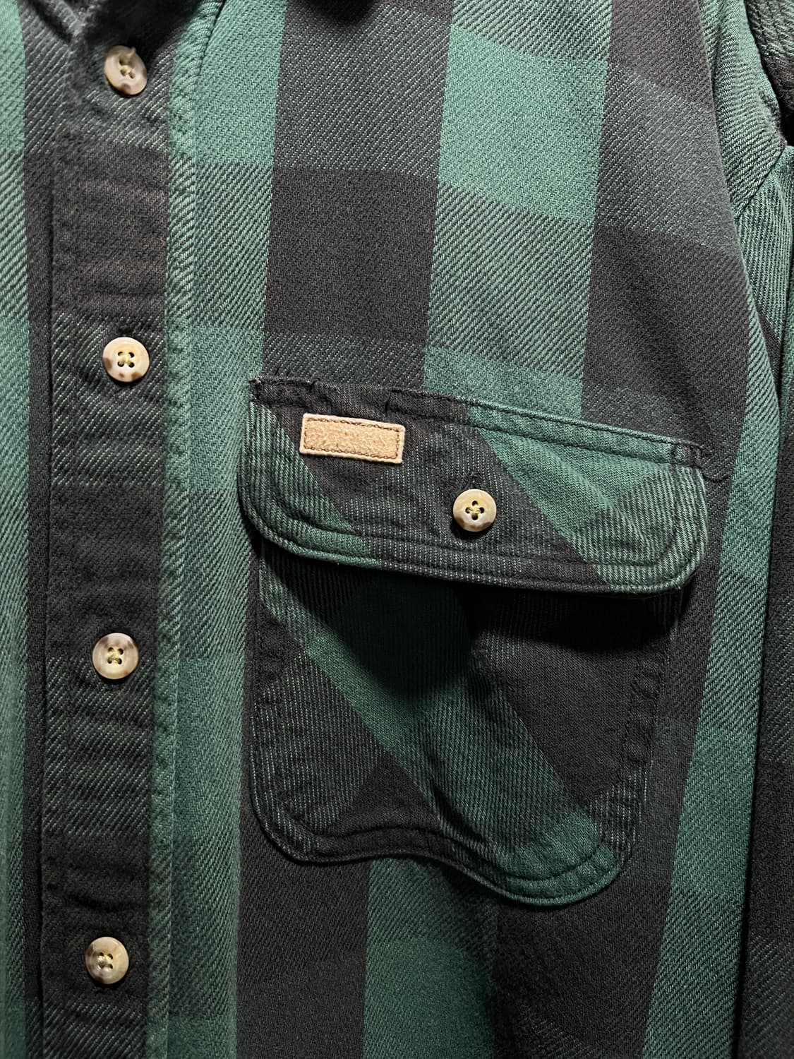 [L]칼하트 USA 2포켓 그린 버팔로체크 플란넬 워크 셔츠 상품이미지3