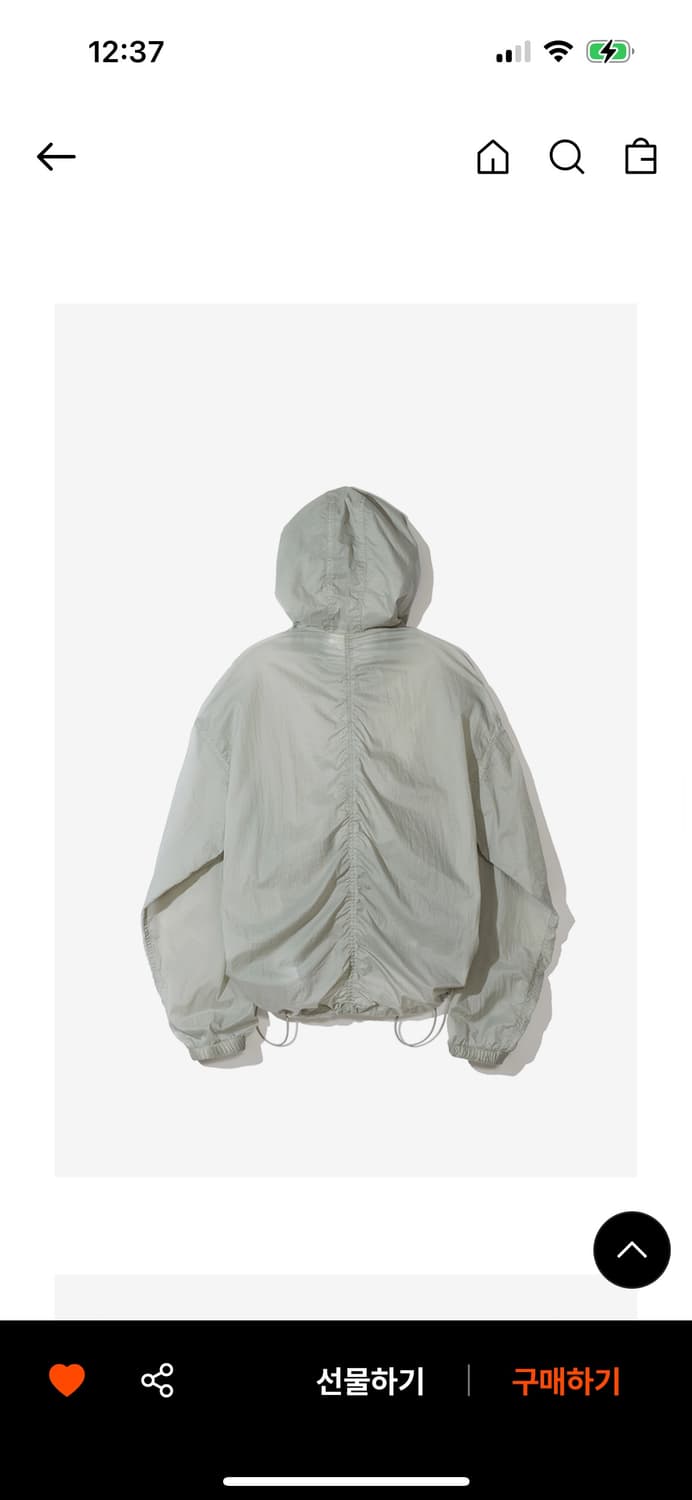 파르티멘토 Puckering Sheer Hood Zip-up Gray 상품이미지2