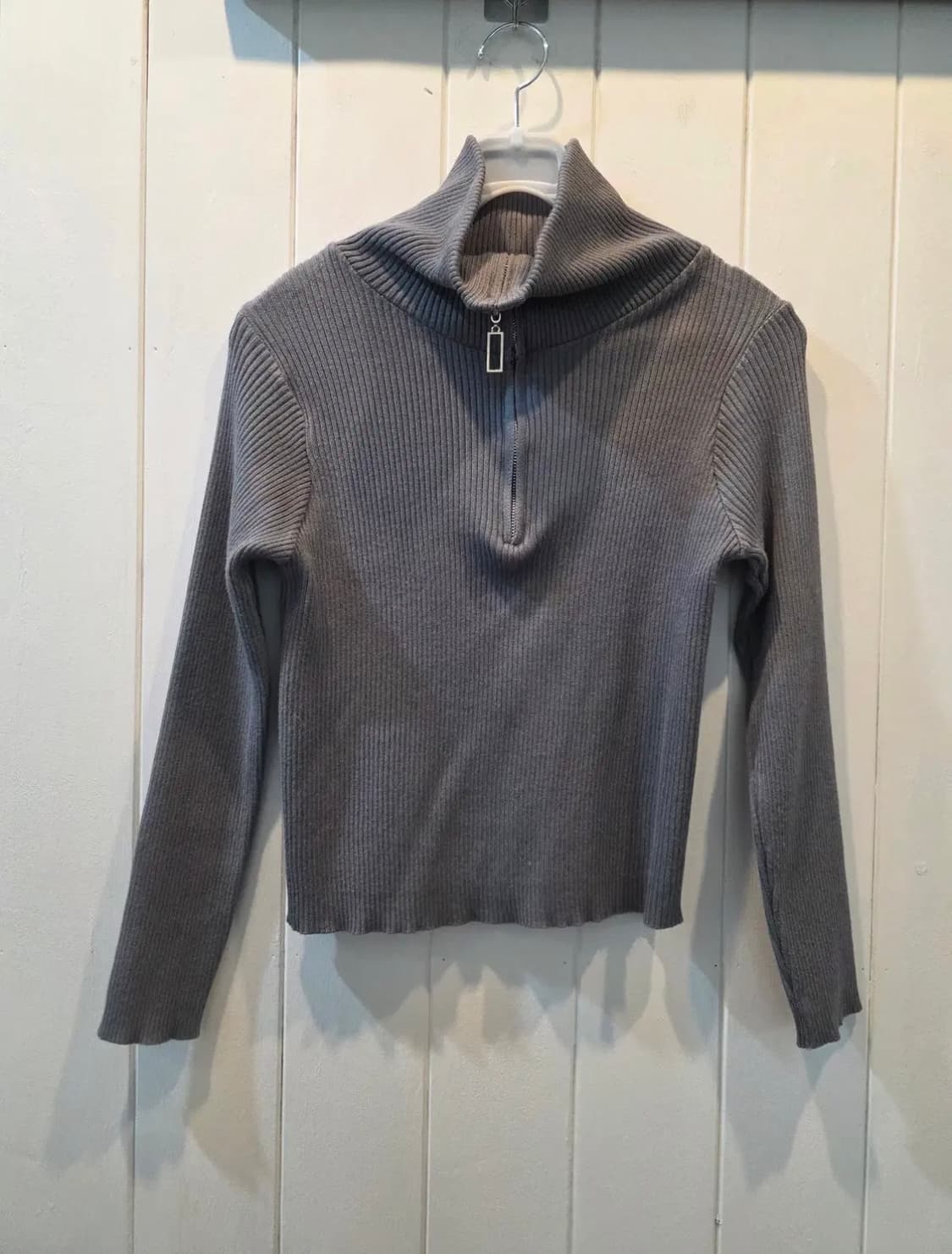 (여성) 골덴 스판 넥카라 숏 크롭 집업 상품이미지6