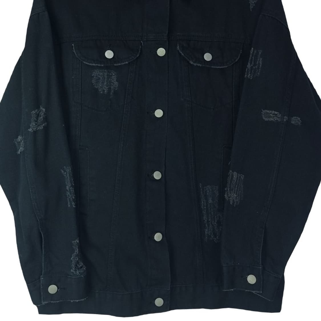 [빈티지] 데미지 레드제플린 프린팅 흑청 블랙 데님 자켓 M18343 상품이미지5