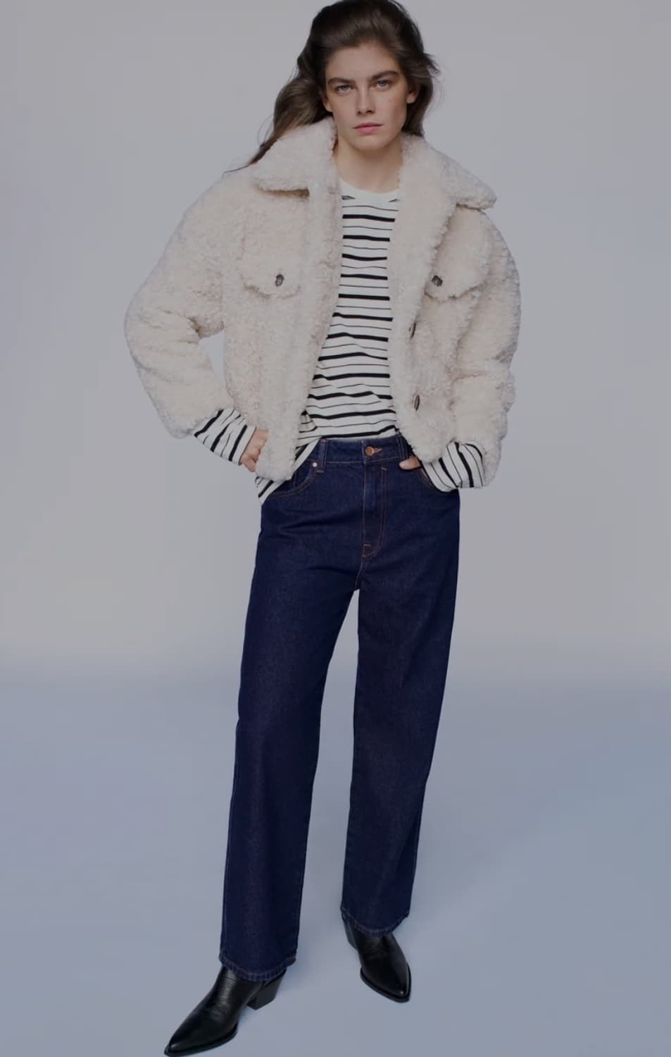 ZARA 에코퍼 시어링 오버핏 자켓 S _ 여성 상품이미지1