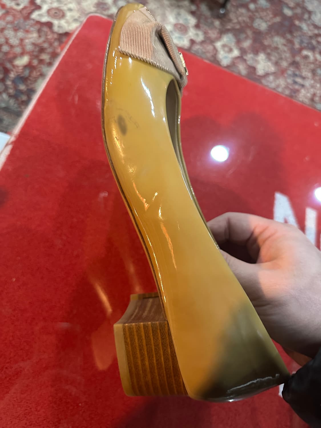 페레가모 리본 플랫슈즈 베이지250 상품이미지9