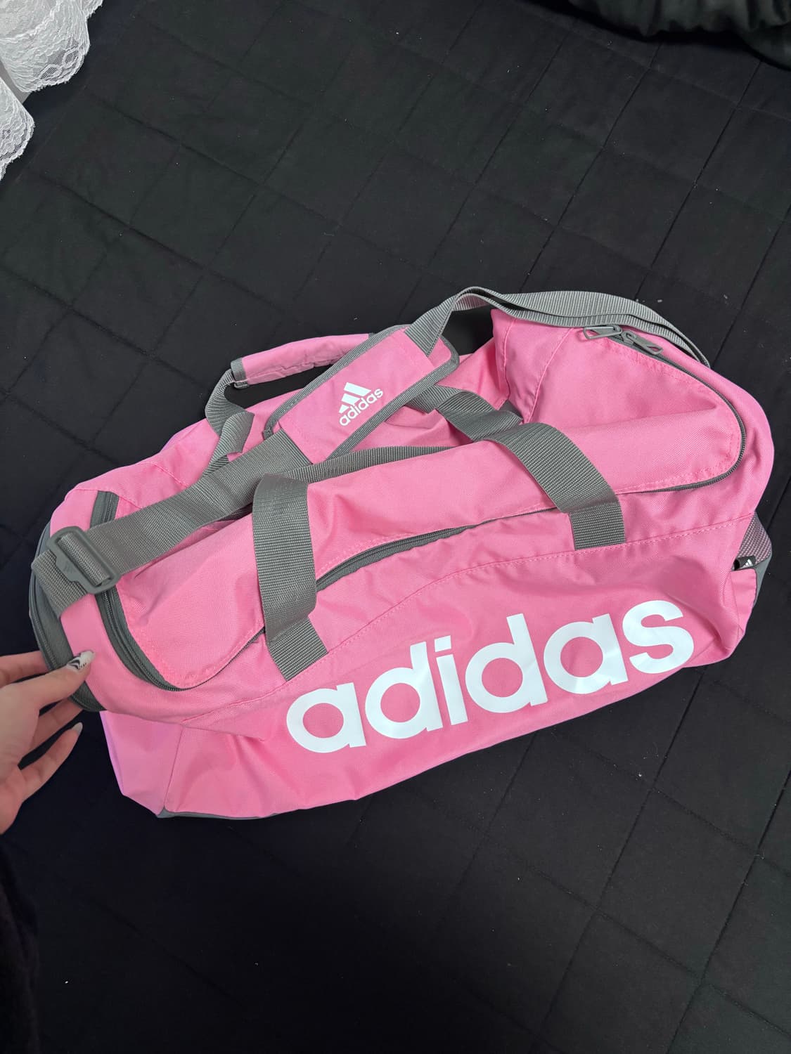 아디다스 에센셜 리니어 더플백 보부상백 핑크 라지 상품이미지3