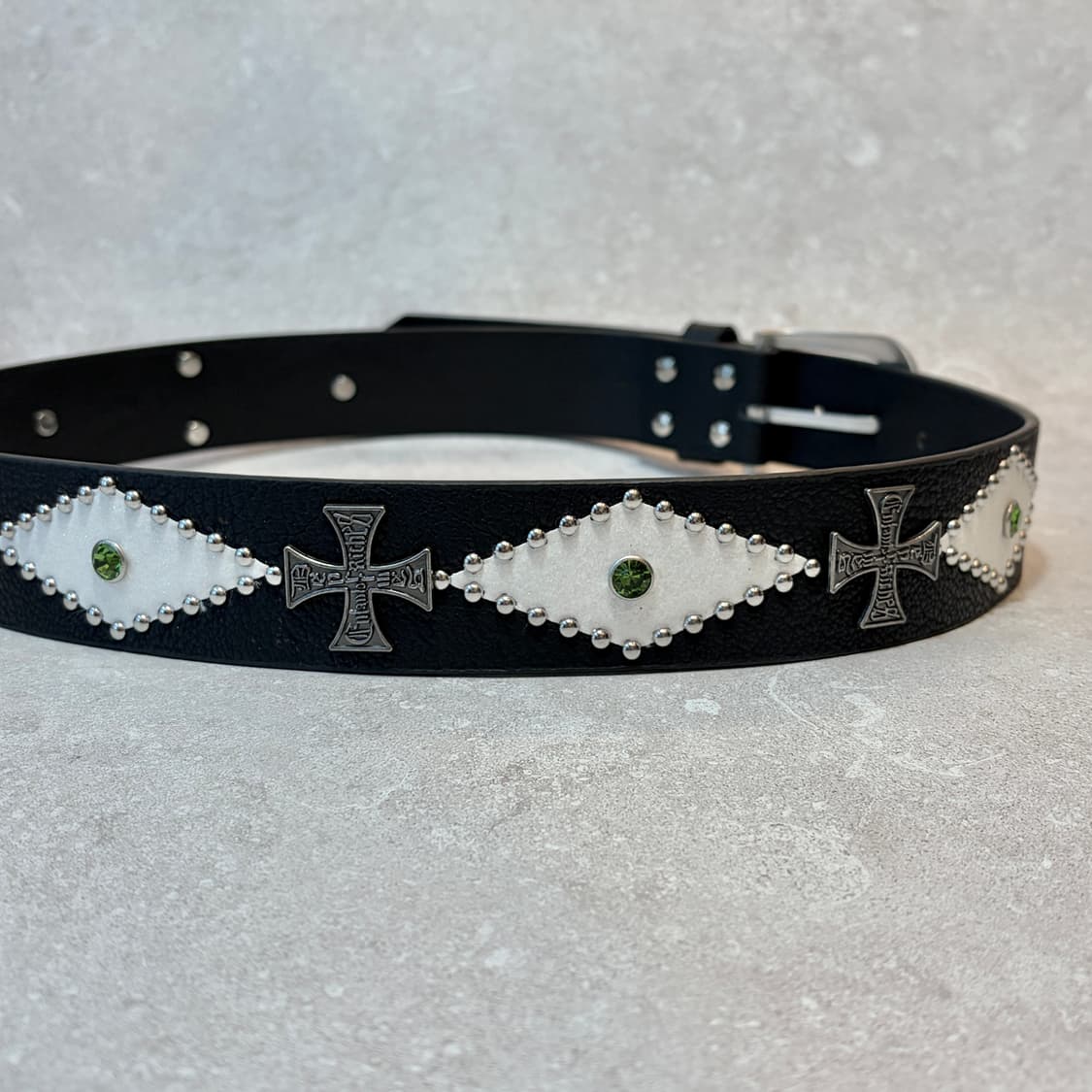 Oribell 에스닉 다이아 크로스 스터드y2k 웨스턴 가죽 벨트 상품이미지9