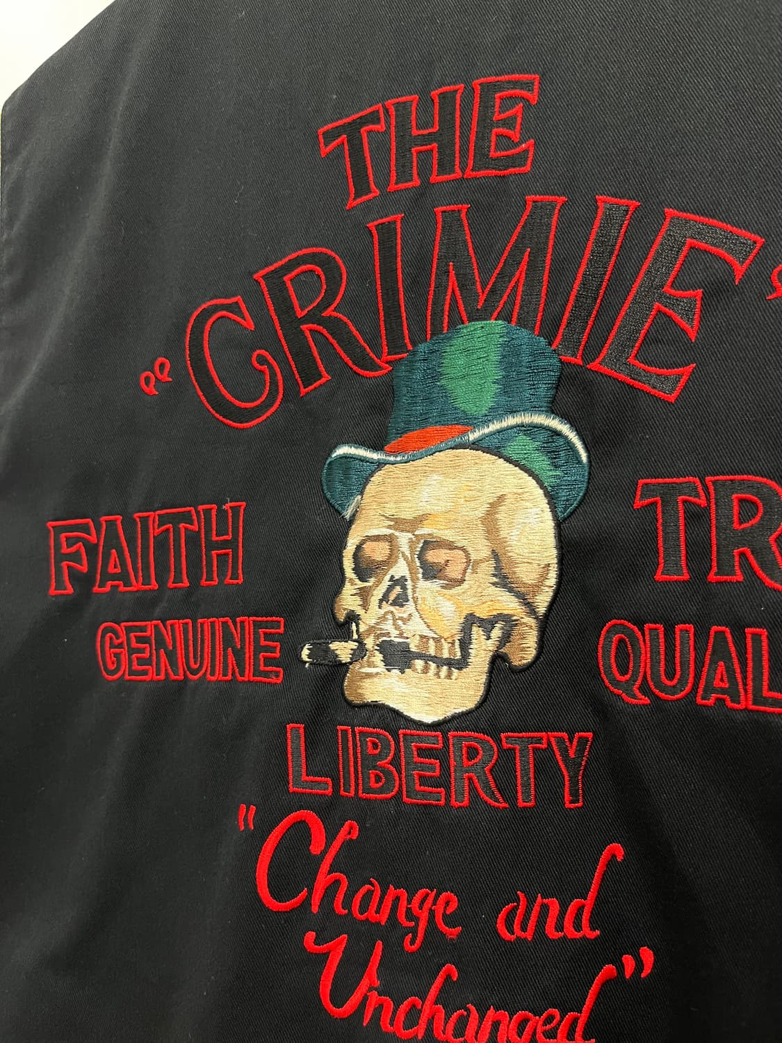 The crimie 락펑크 컬러 스컬 자수 와펜 패치 베스트 상품이미지4
