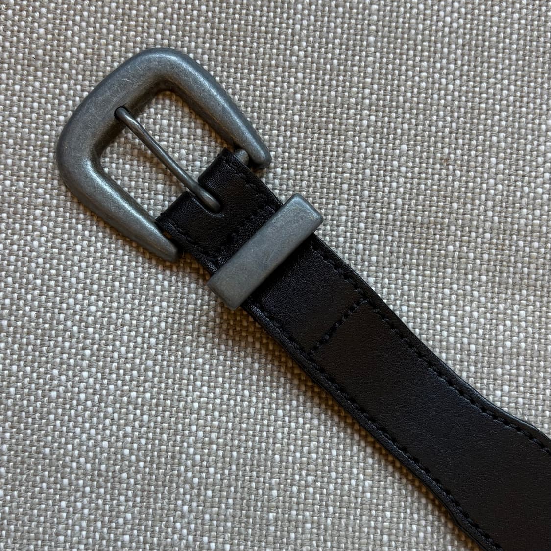 [42] 80s USA DOCKERS 블랙 풀 그레인 레더 레인저 벨트 상품이미지5