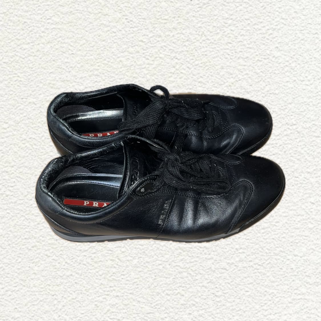 프라다 스포츠 블랙 가죽 스니커즈 260 (7사이즈) 상품이미지2