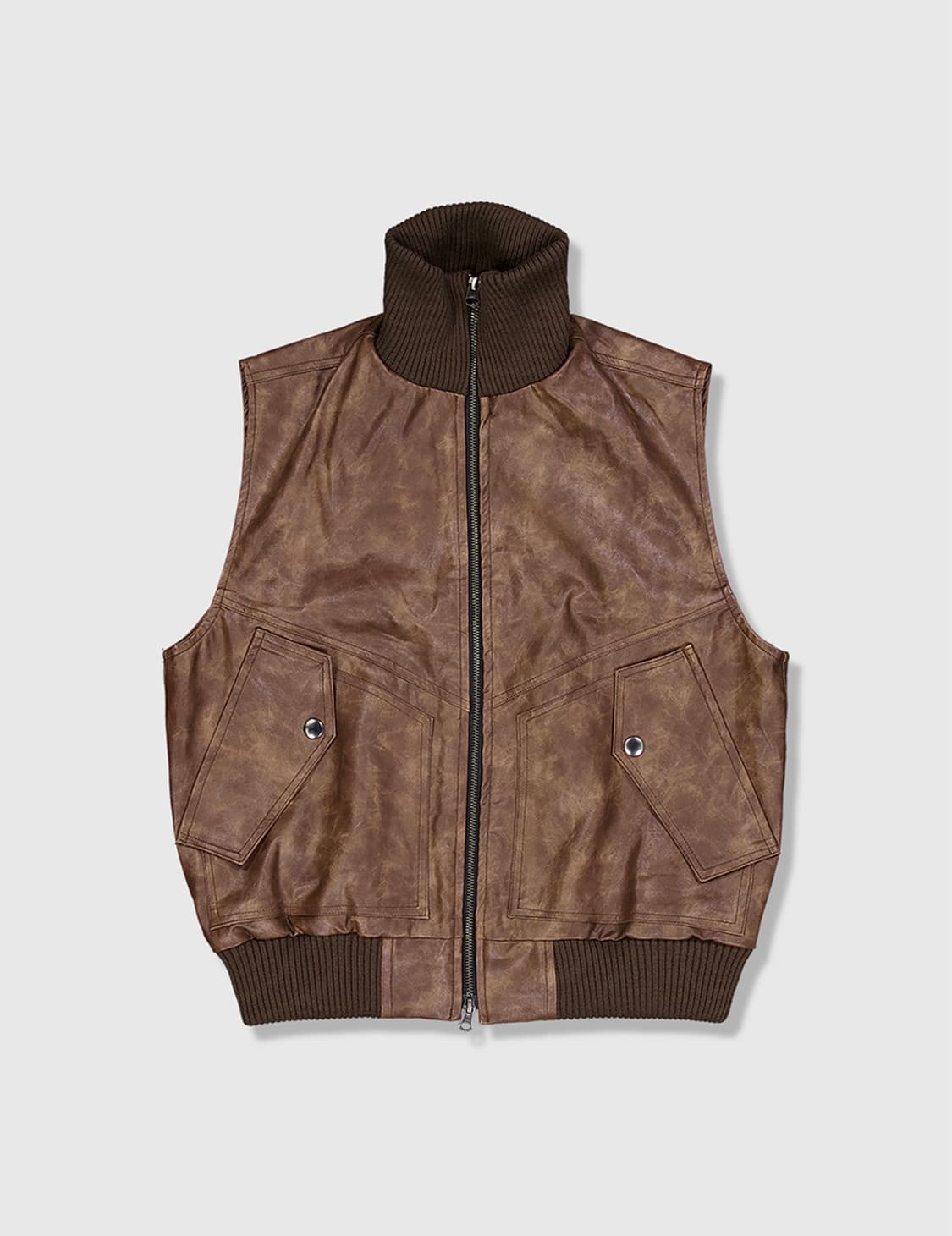 풀오브썬 레더 카고 베스트 브라운 상품이미지2