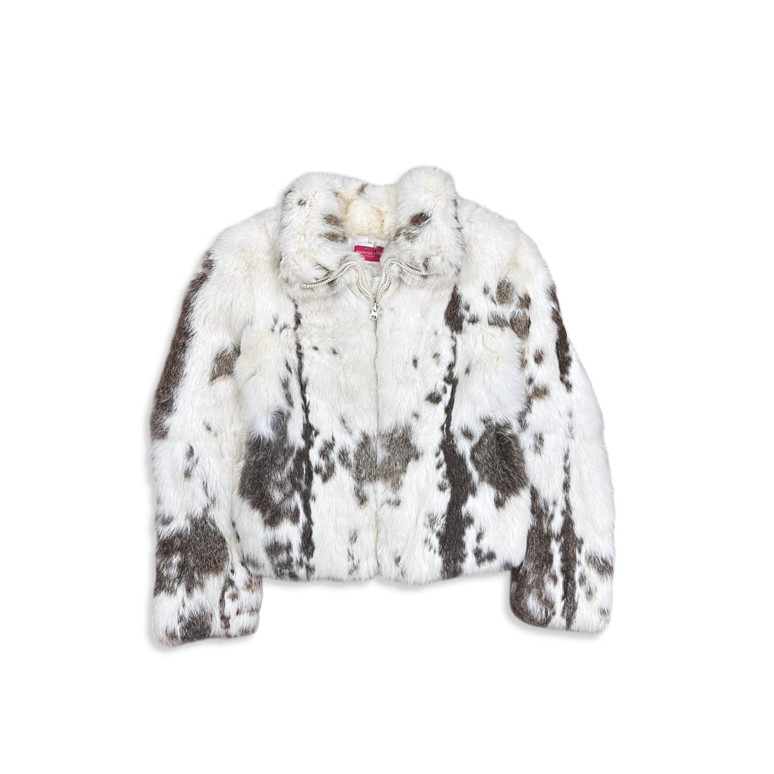  Speckled pattern Rabbit Fur Jacke 상품이미지1