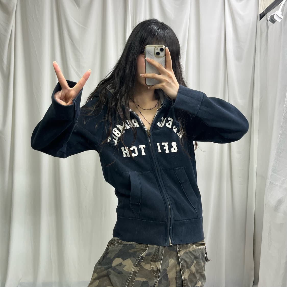 Abercrombie navy hood zip-up 상품이미지2