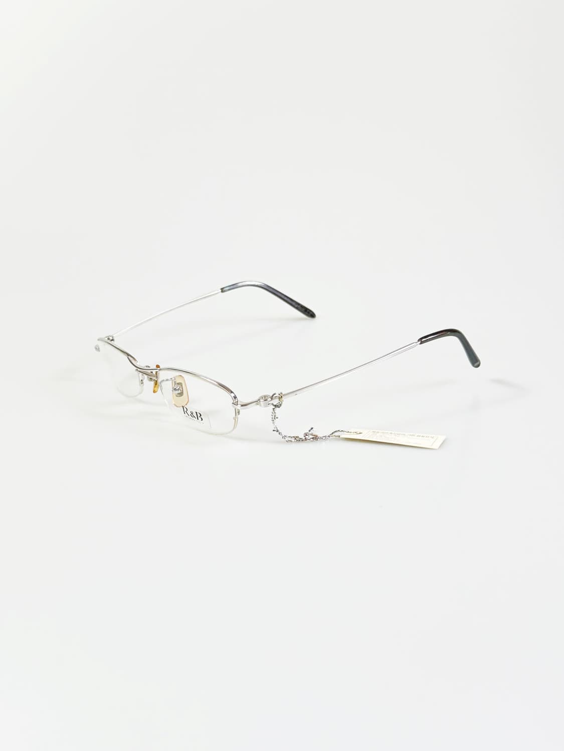 R&B Eyewear 실버 메탈 반무테 스퀘어 빈티지 안경 상품이미지3