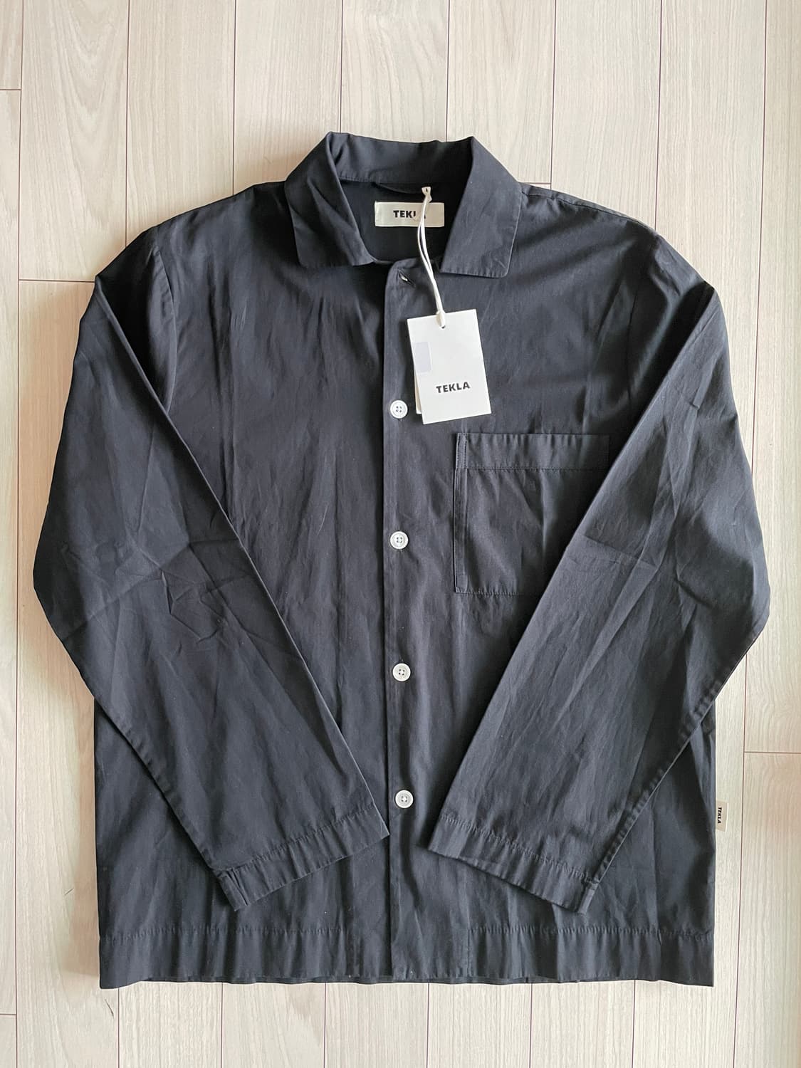 Tekla 블랙 긴팔 파자마 셔츠 S 상품이미지2
