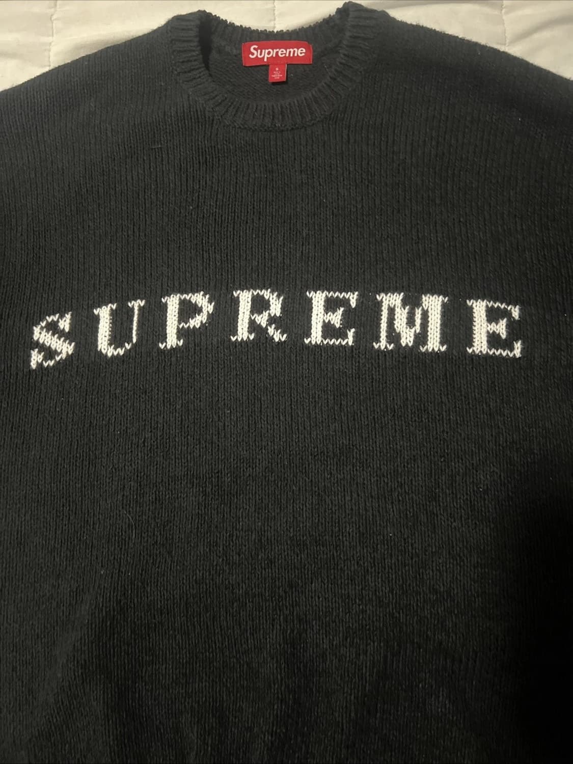 슈프림 콘트라스트 니트 블랙 상품이미지2