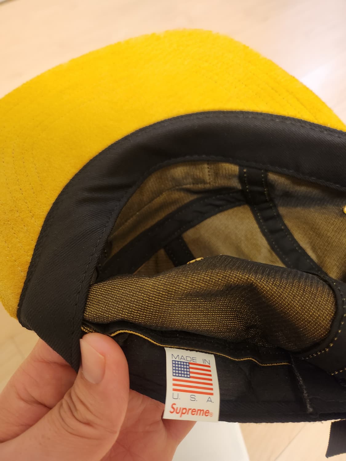 슈프림 스웨이드 머스타드 캠프캡 상품이미지2
