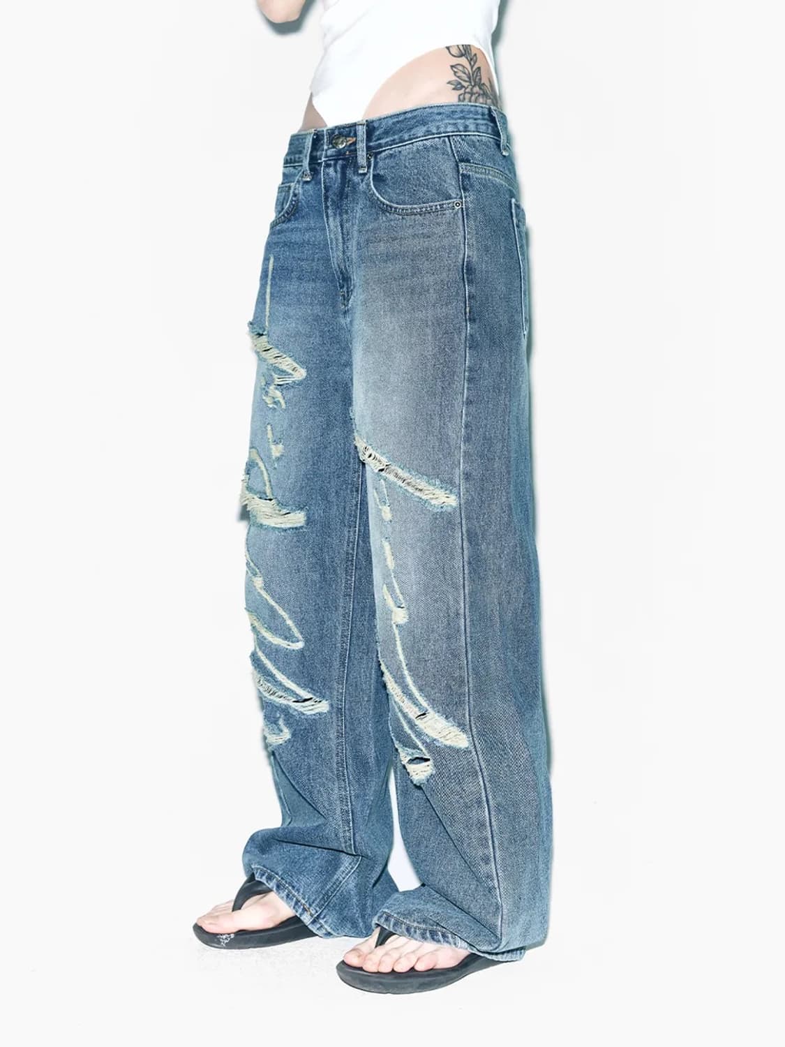 yeel SIGNATURE LOGO DESTROYED DENIM  상품이미지2