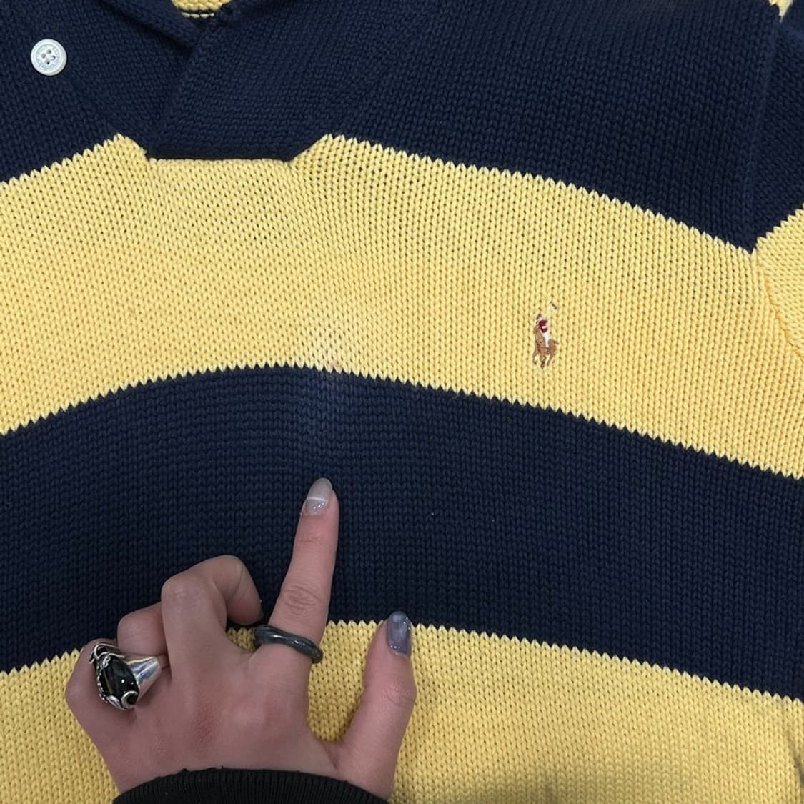 폴로랄프로렌 스트라이프  숄카라 니트 v0890 상품이미지5