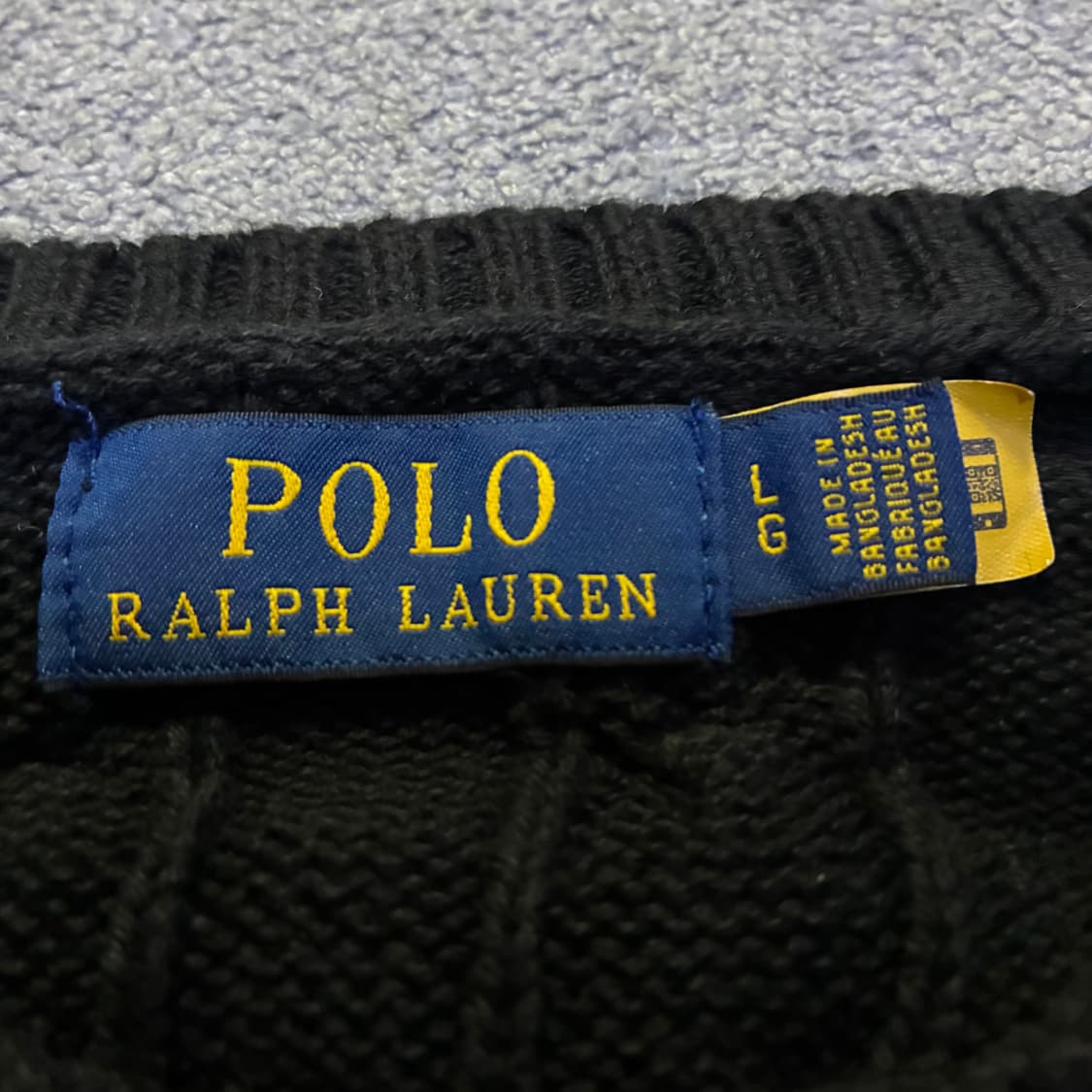 폴로 랄프로렌 꽈배기 니트 블랙 L 상품이미지4