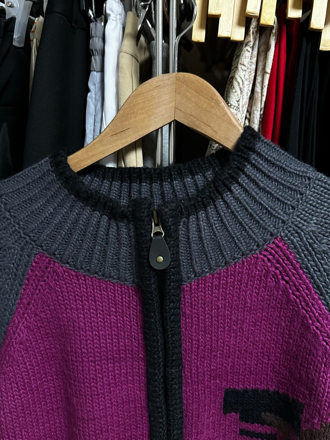 테켓 니트집업 상품이미지2