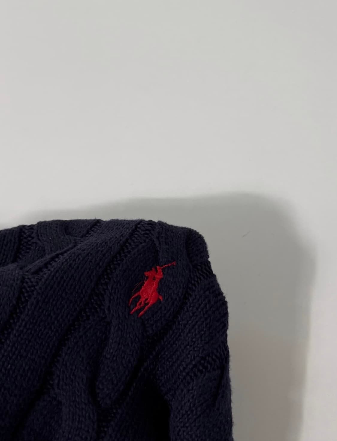 폴로 랄프로렌 신형qr라벨 딥네이비 코튼 케이블 니트 상품이미지5