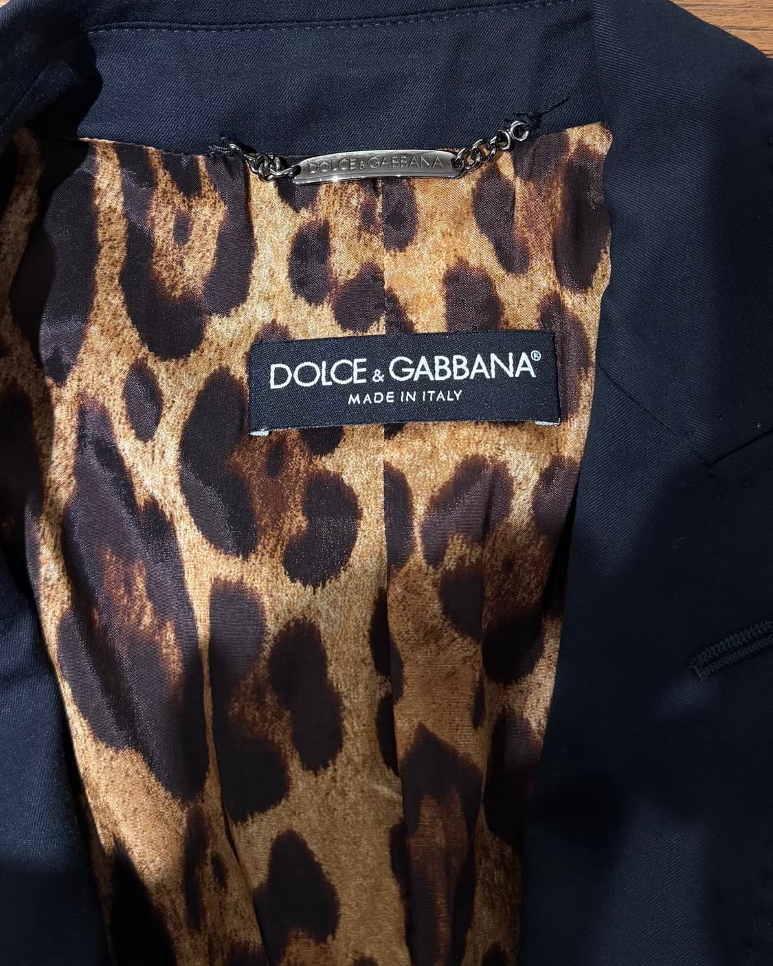 돌체앤가바나 블랙 울 레오파트 라이닝 테일러드 블레이저 자켓  상품이미지8