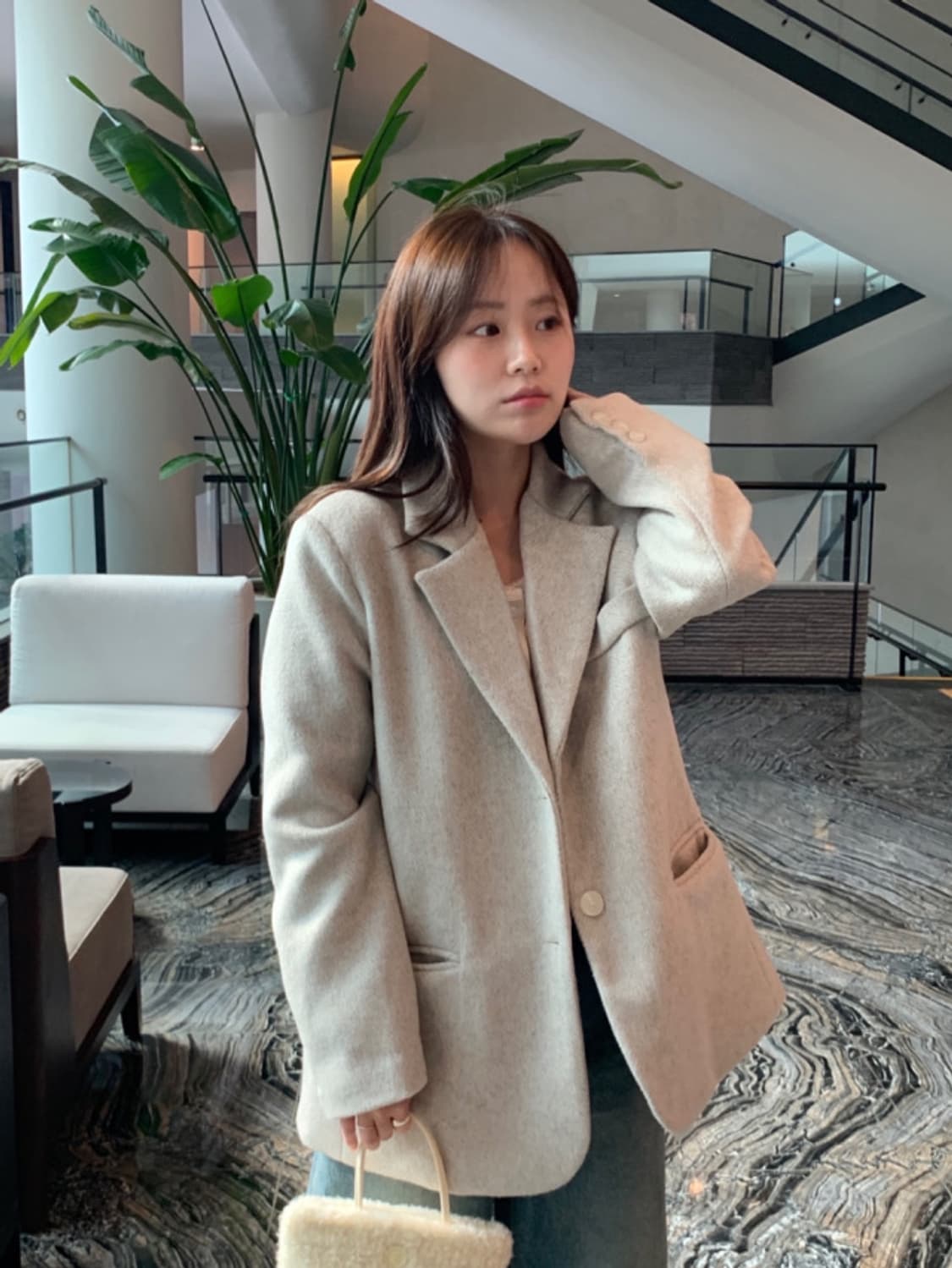 오이니 무드 울자켓 베이지 상품이미지1