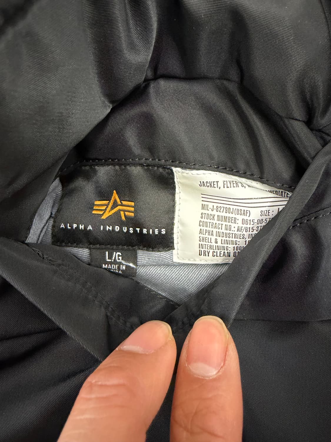 정품) 알파인더스트리 MA-1 블랙 항공점퍼 L 상품이미지7