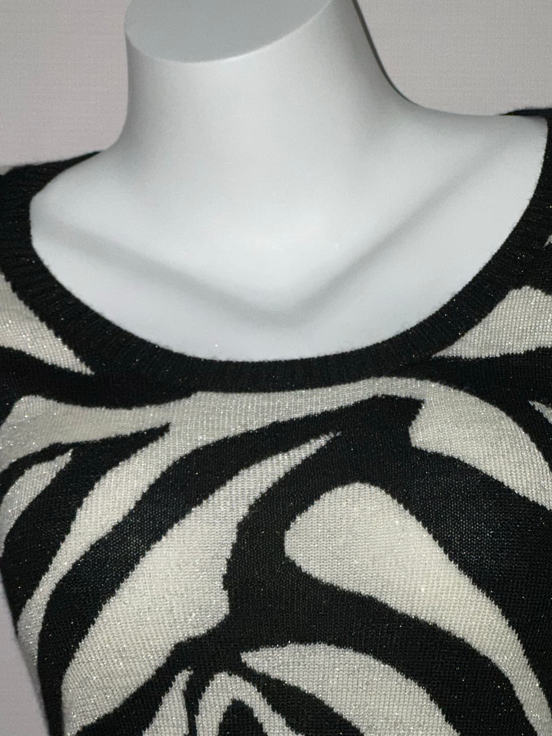 빈티지 오네갸루 지브라 패턴 반소매 니트 상품이미지5