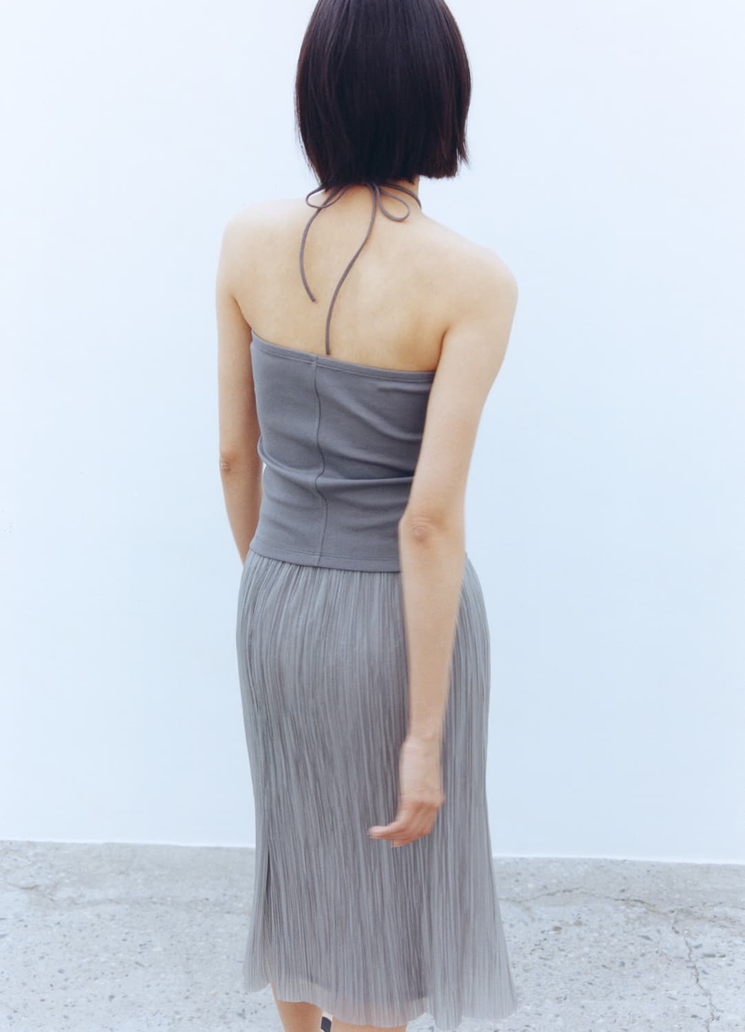 LFM Accord Crease Midi Skirt / Gray 상품이미지6