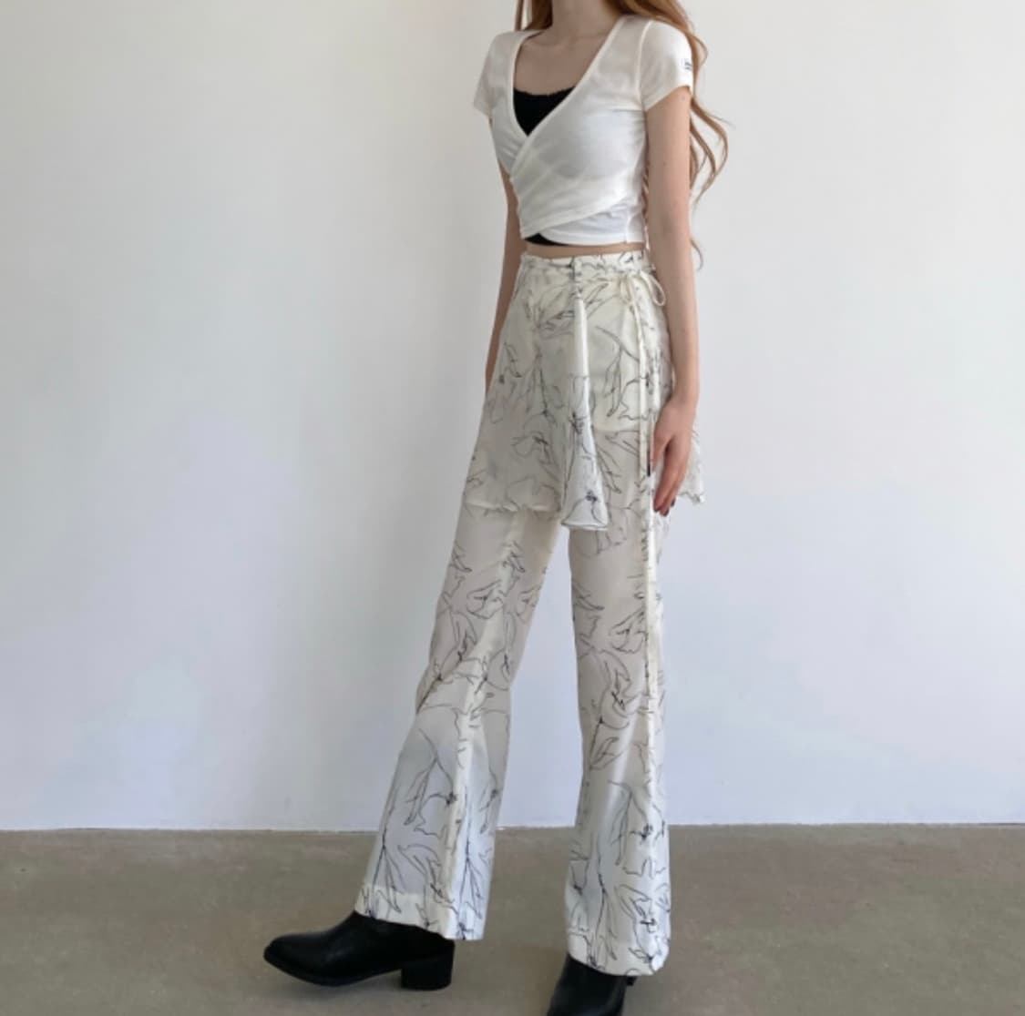 체리퀴리 플라워 랩 팬츠 2사이즈 상품이미지2