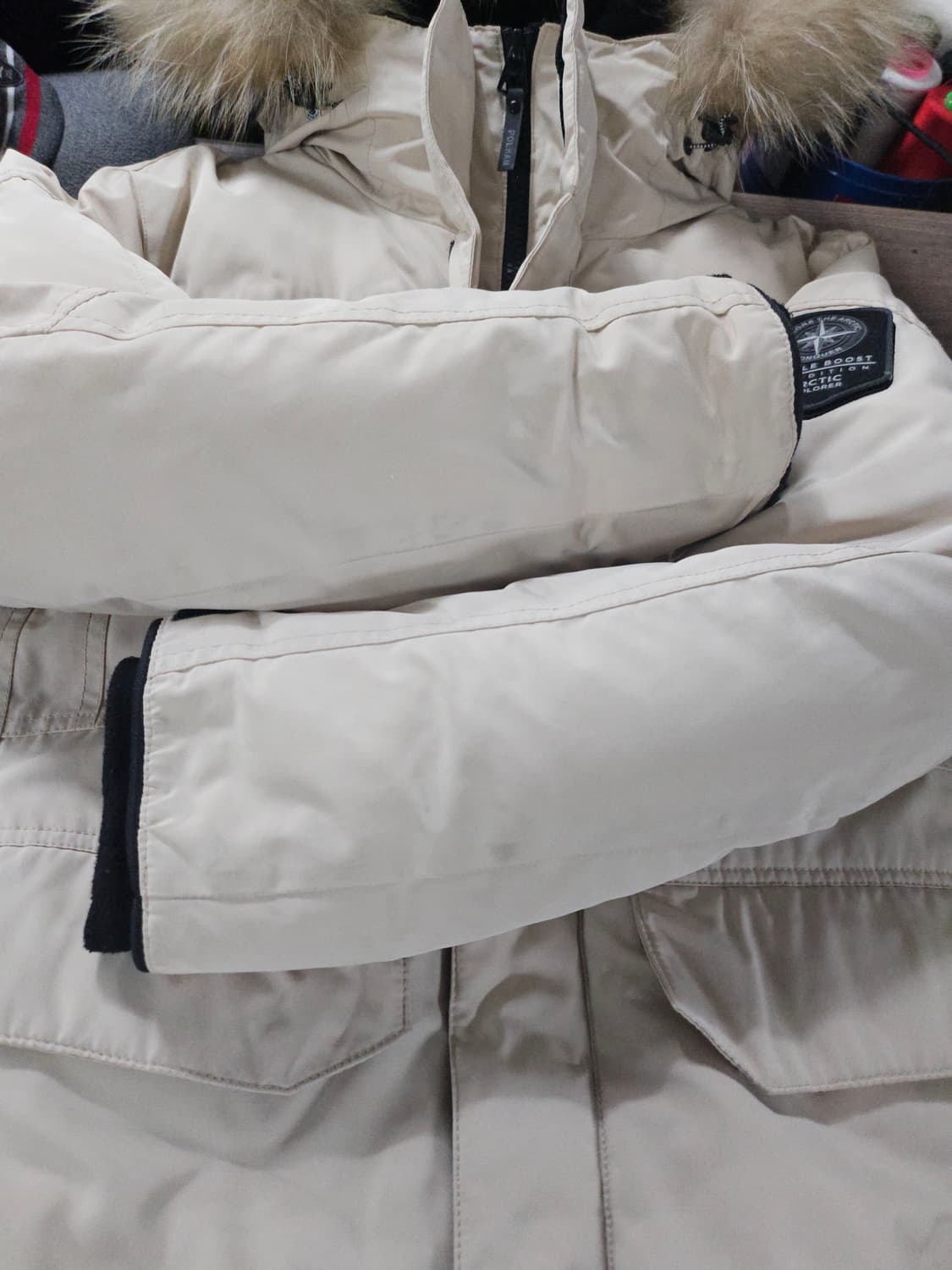 폴램 구스 다운 패딩  베이지 95 상품이미지5