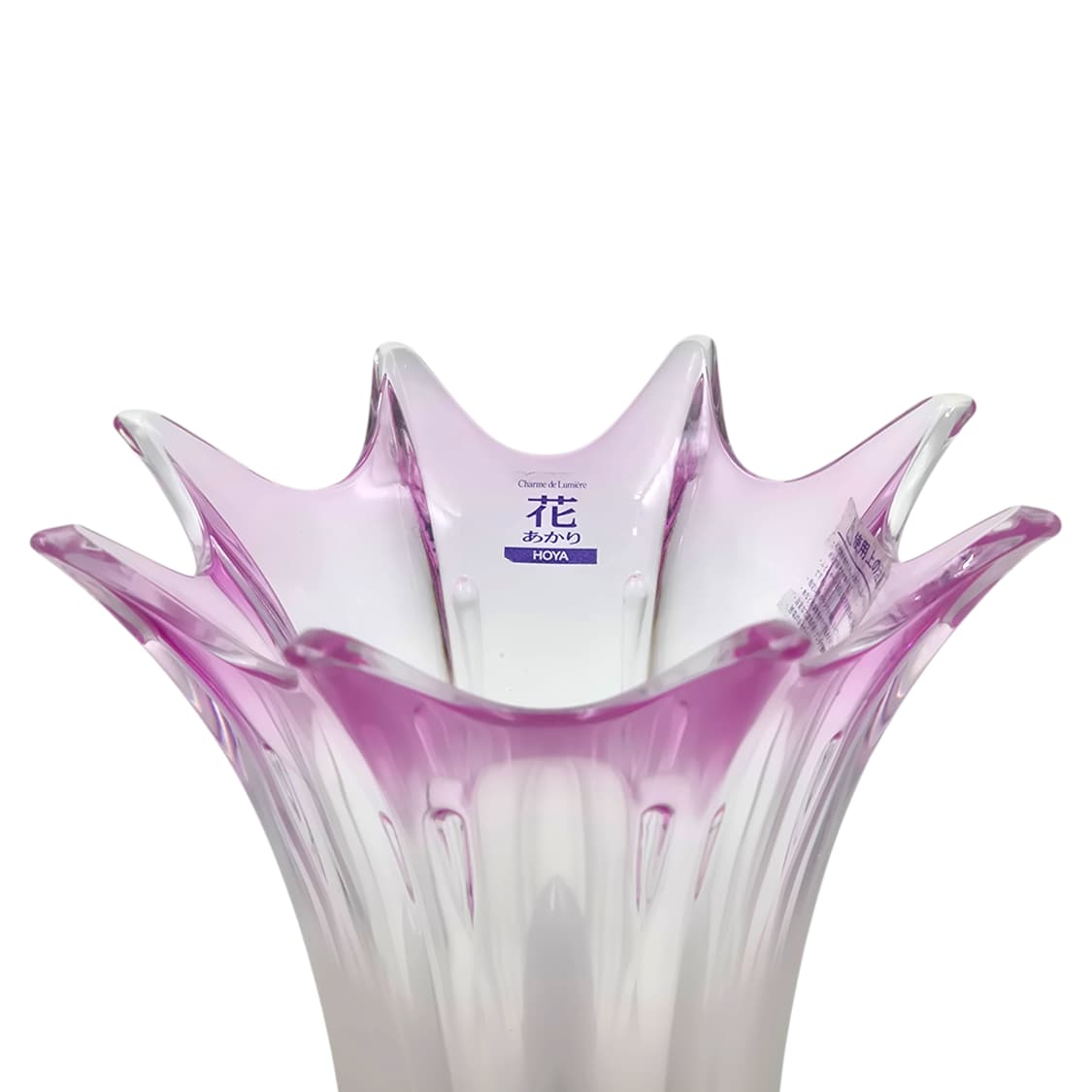 90s 호야 크리스탈 불투명 핑크 꽃병 램프 상품이미지5