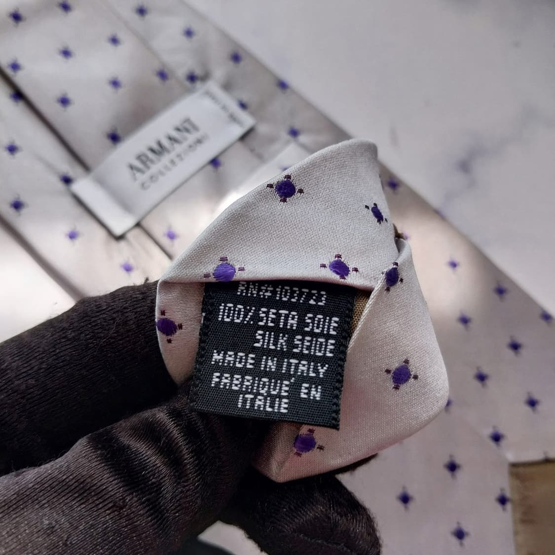 아르마니 꼴레지오니 도트 패턴 넥타이 9.9cm A+~A등급 K2399 상품이미지9