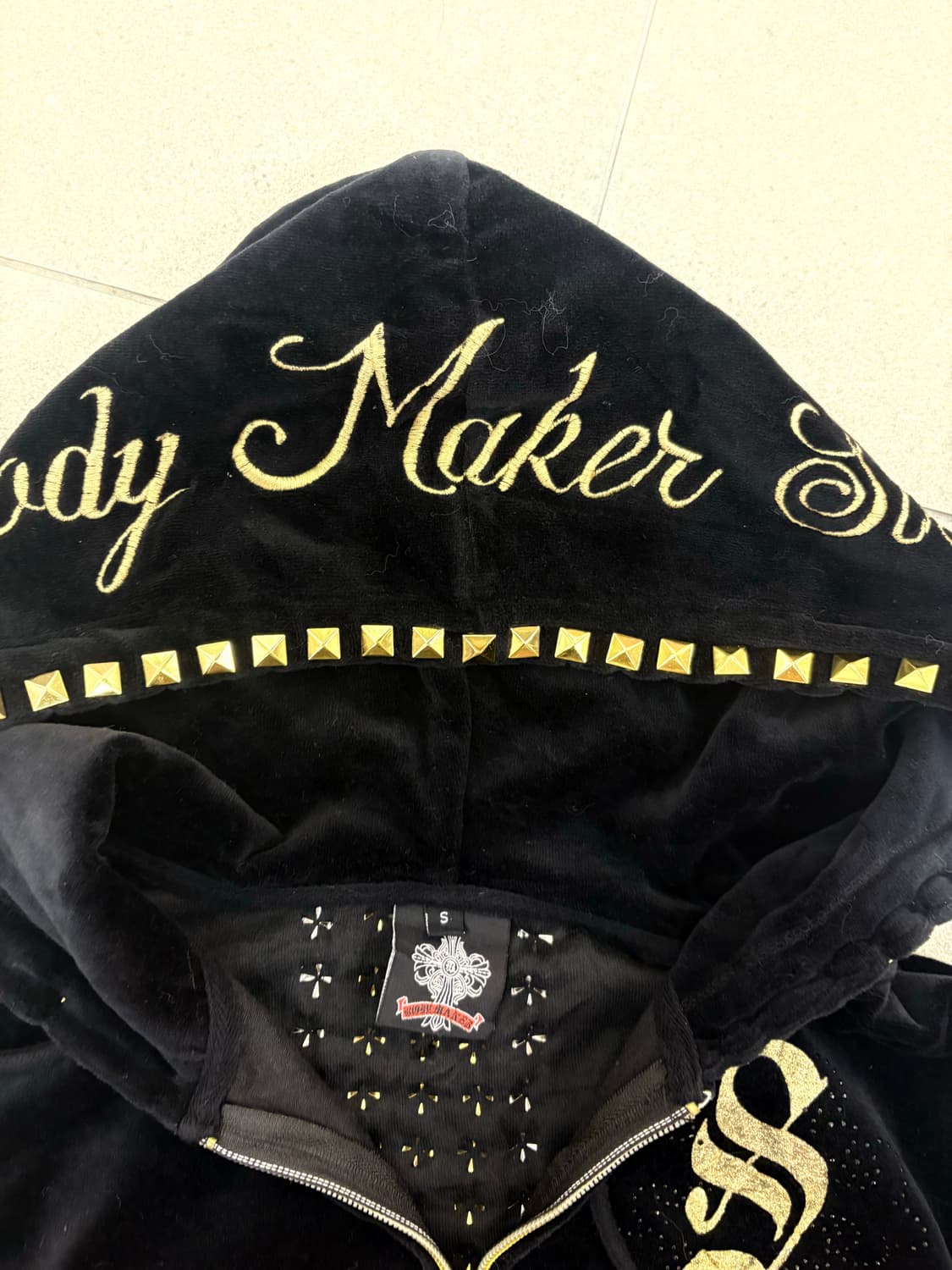 벨벳 스터드 후드집업 상품이미지3