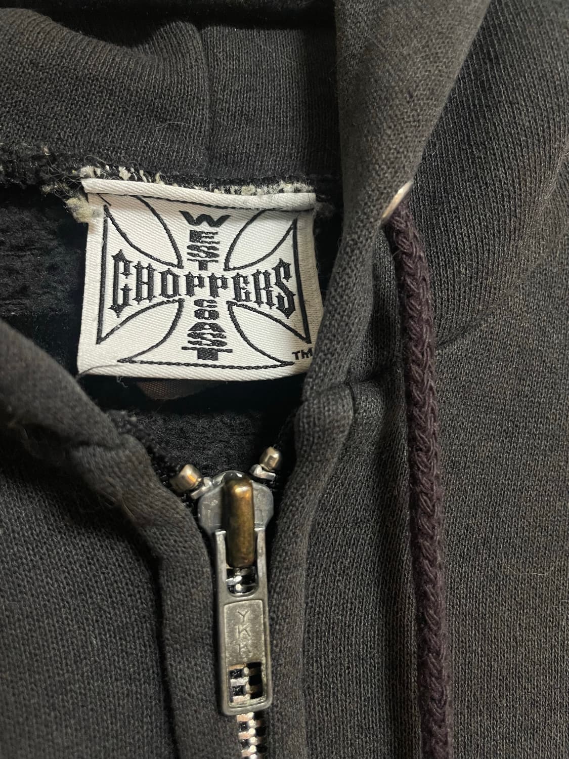 빈티지 West coast choppers 아이언 크로스 후드 집업 XL 상품이미지4