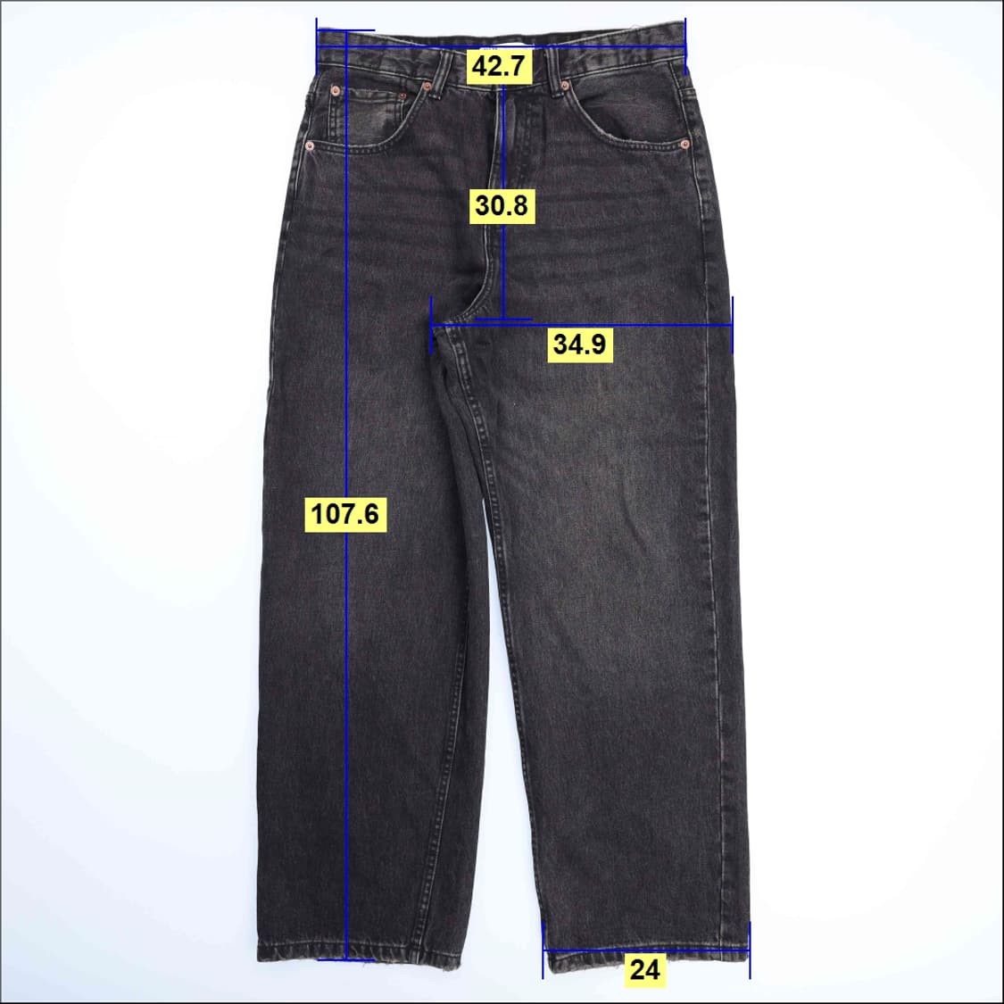 40 자라 흑청 데님팬츠 0210H2 상품이미지7