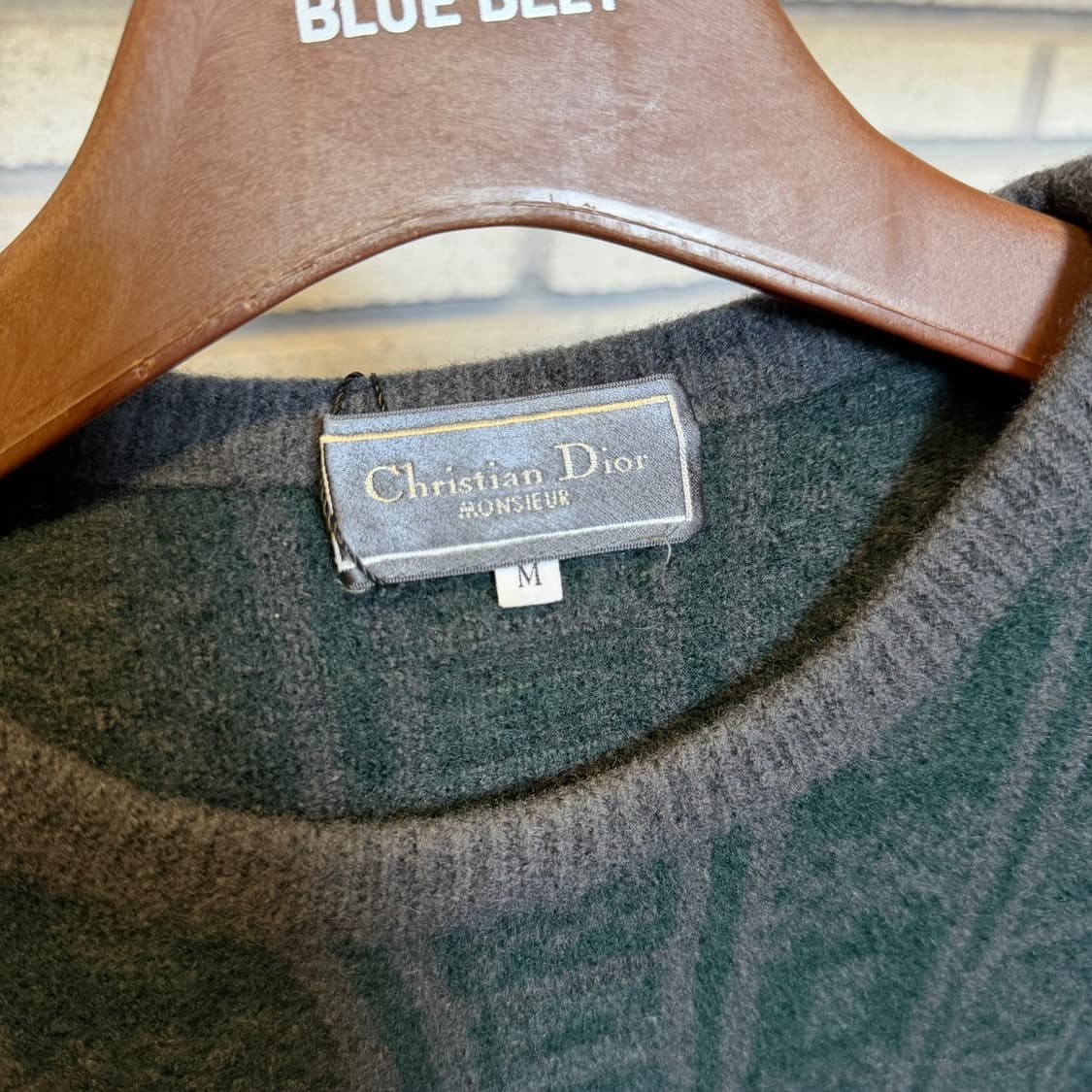 크리스찬 디올 자카드 울 니트 지오메트릭 패턴 디테일 딥그린 상품이미지6